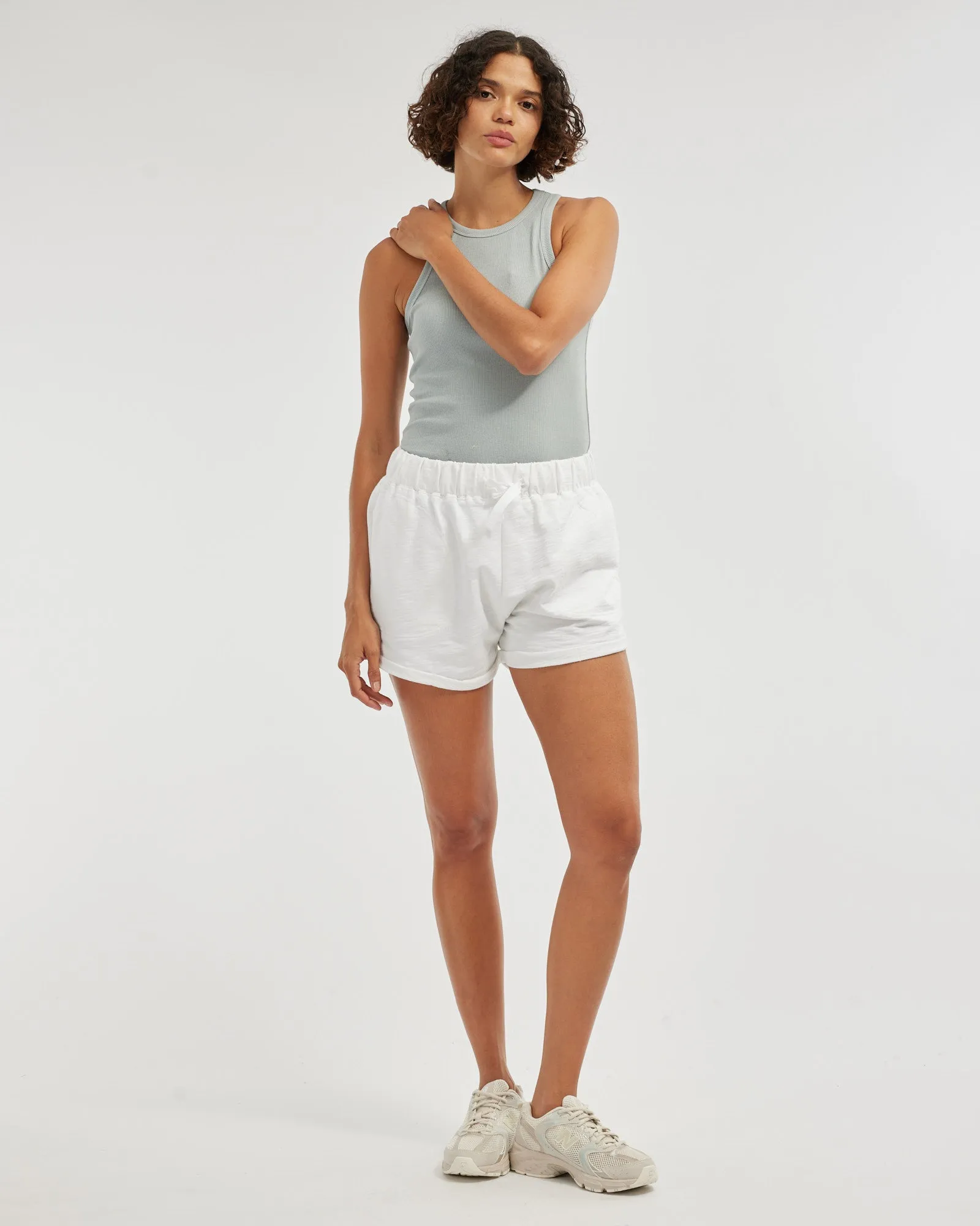 Abigail Rolled Hem Short - White