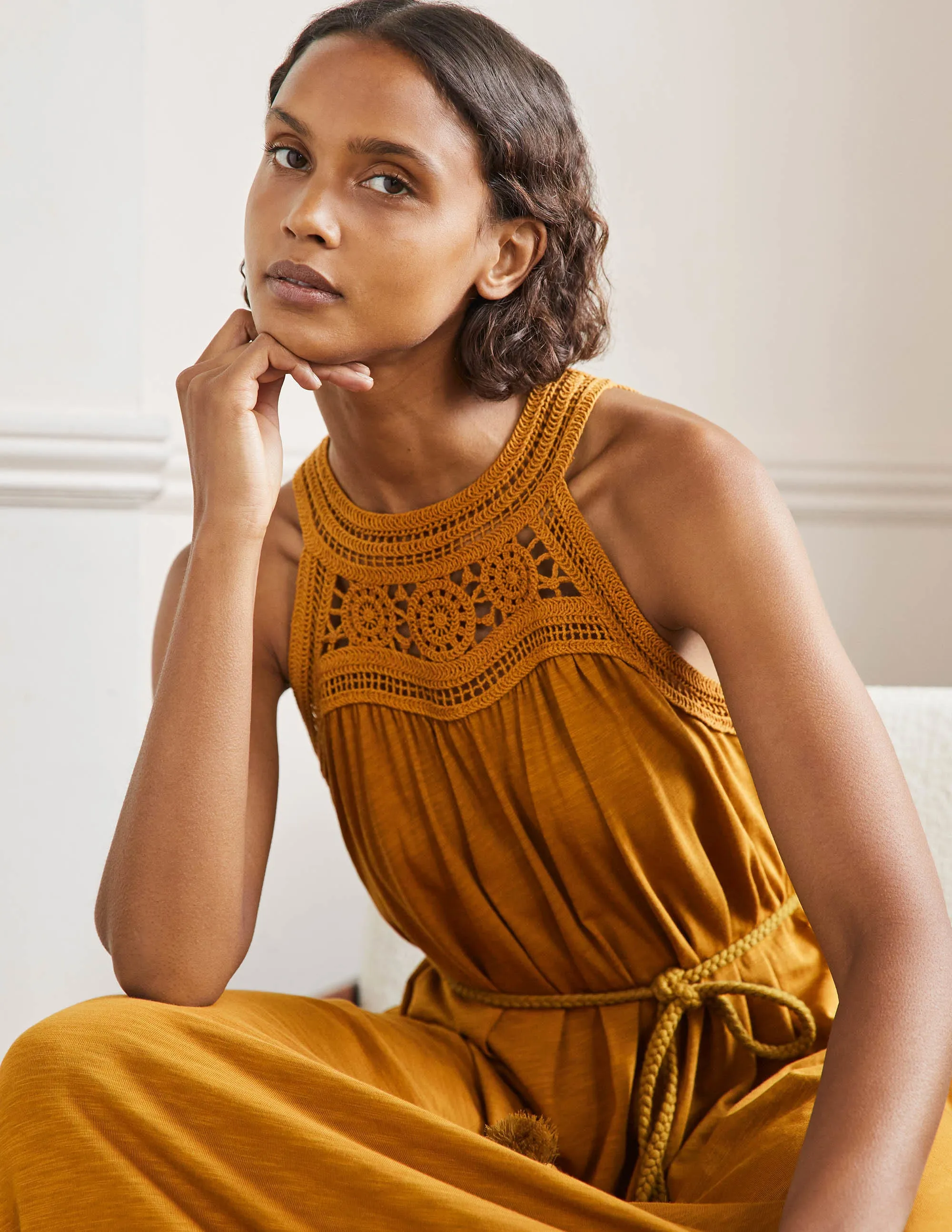 Anais Jersey Midi Dress-Frankincense