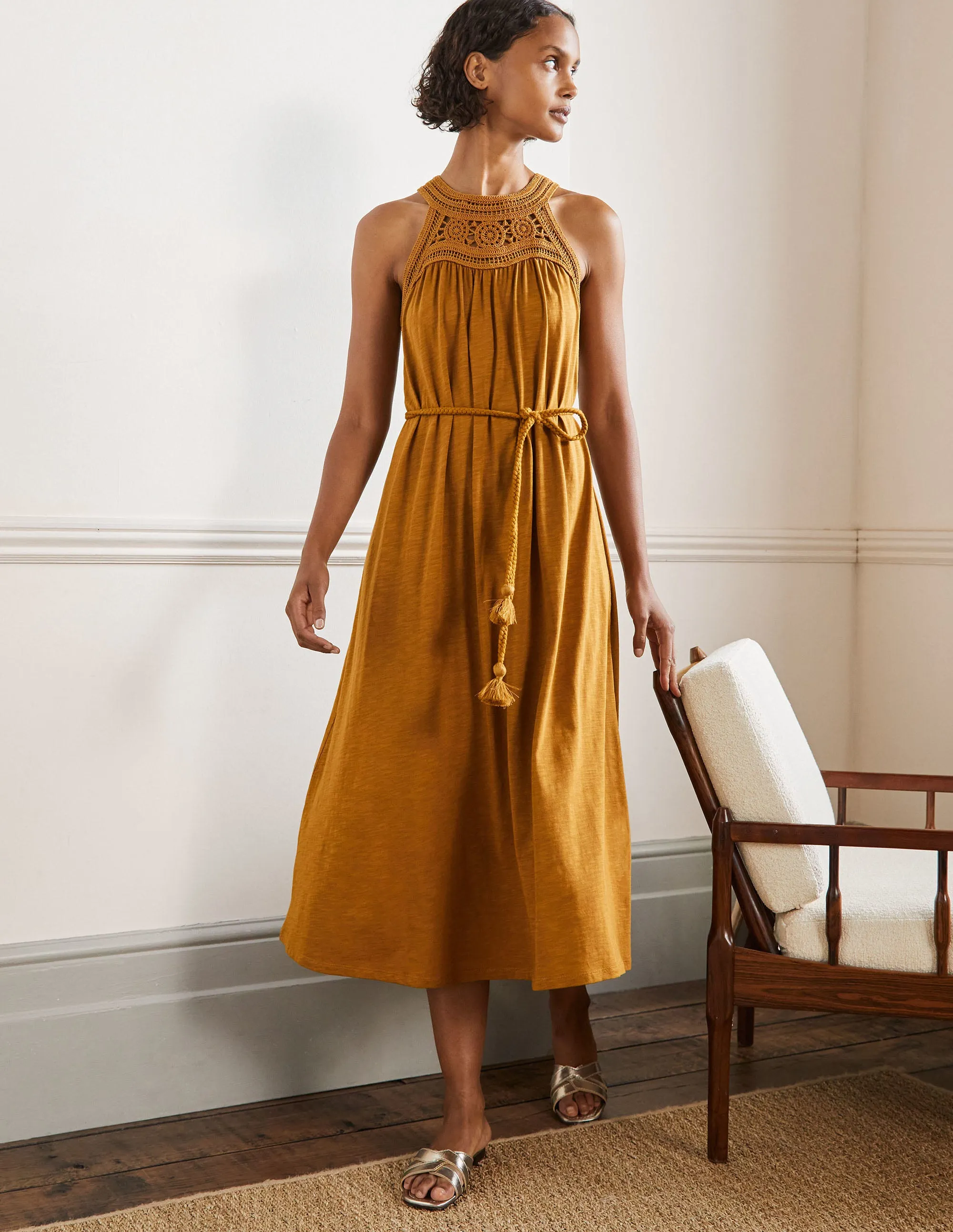 Anais Jersey Midi Dress-Frankincense
