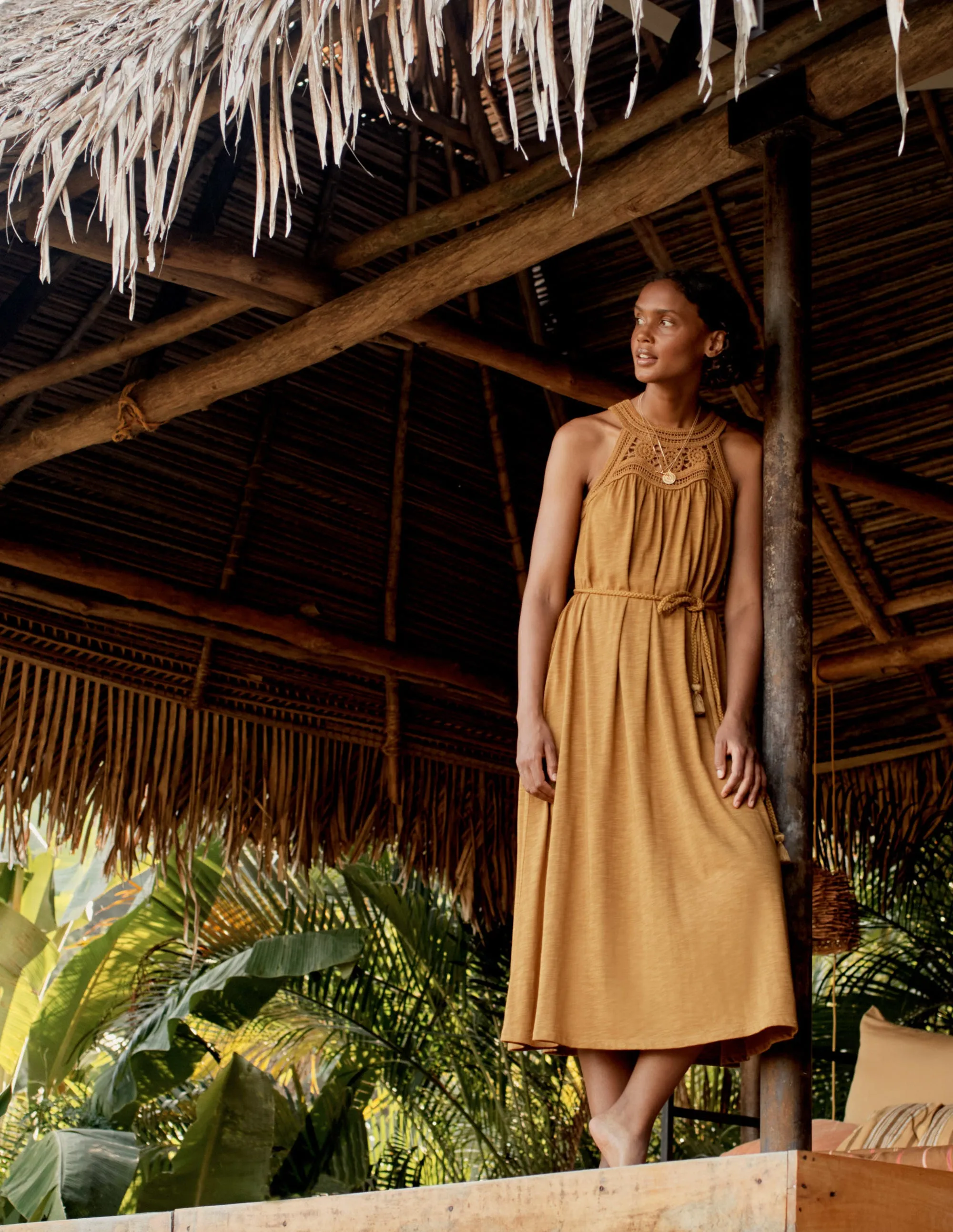 Anais Jersey Midi Dress-Frankincense