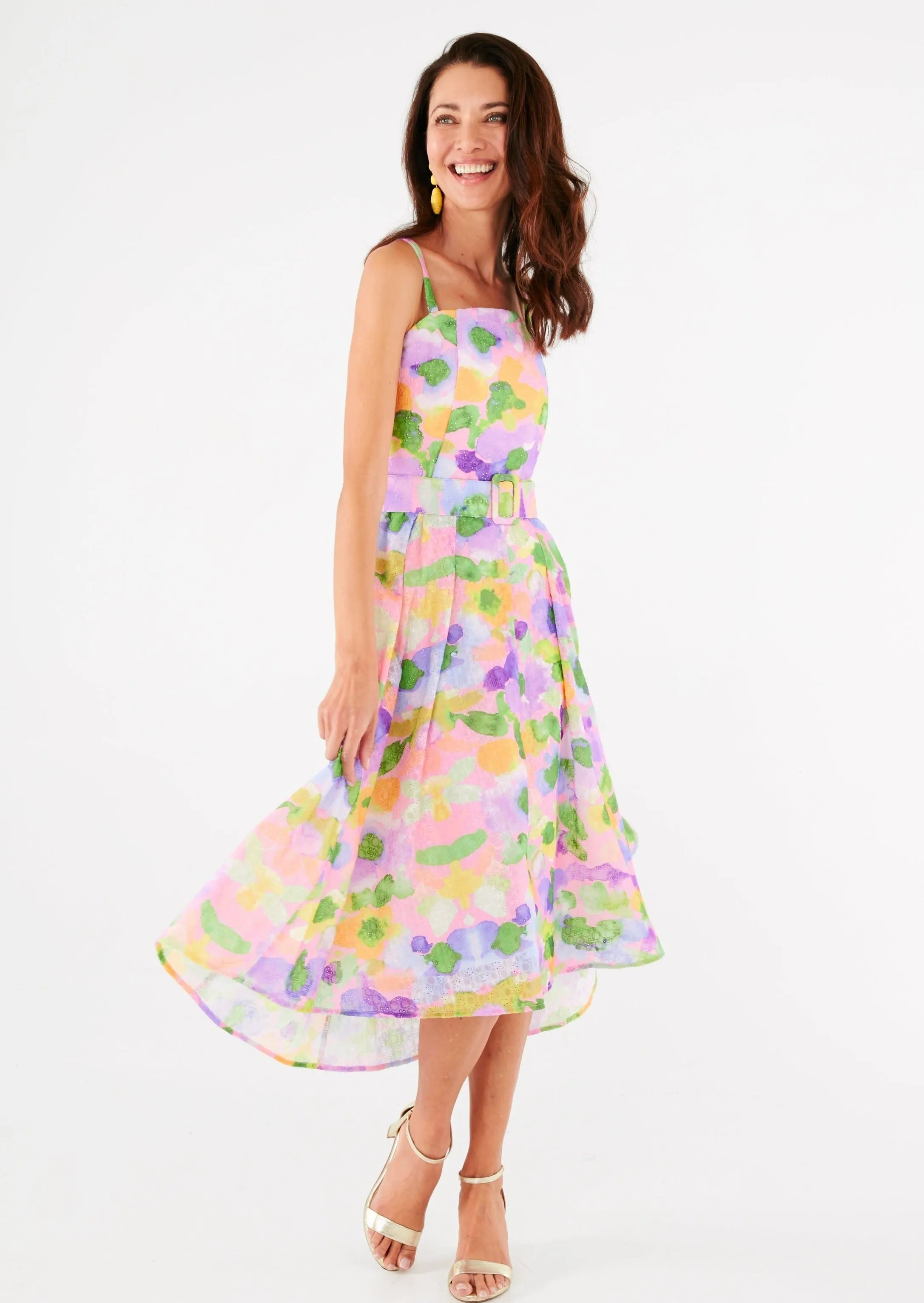 Annabelle Dress Floral Pop Eyelet