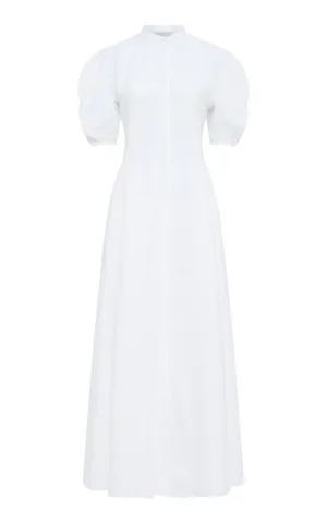 Arabella Shirtdress in White Aloe Linen
