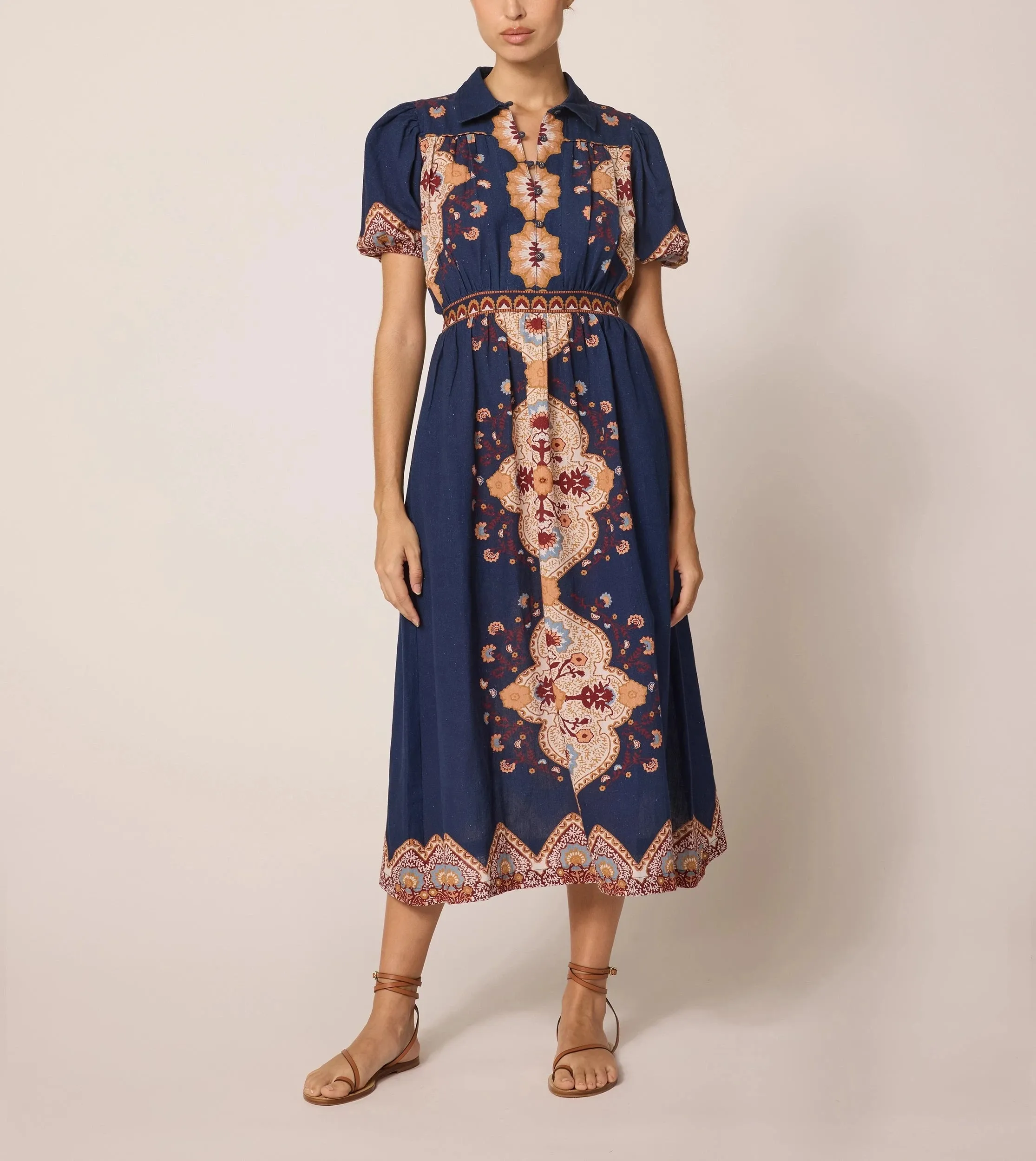 Asha Midi Dress | Navy Lagos