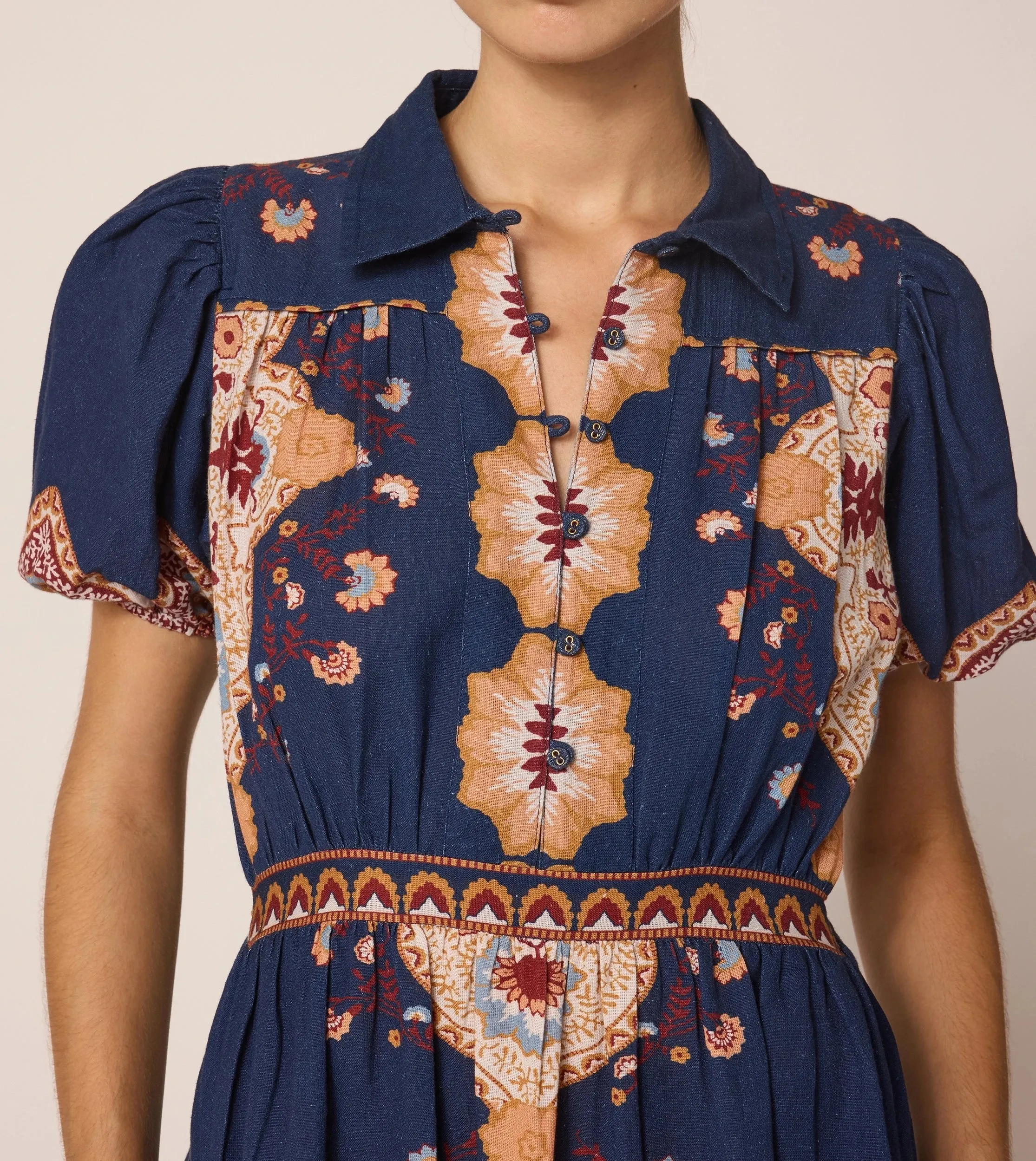Asha Midi Dress | Navy Lagos