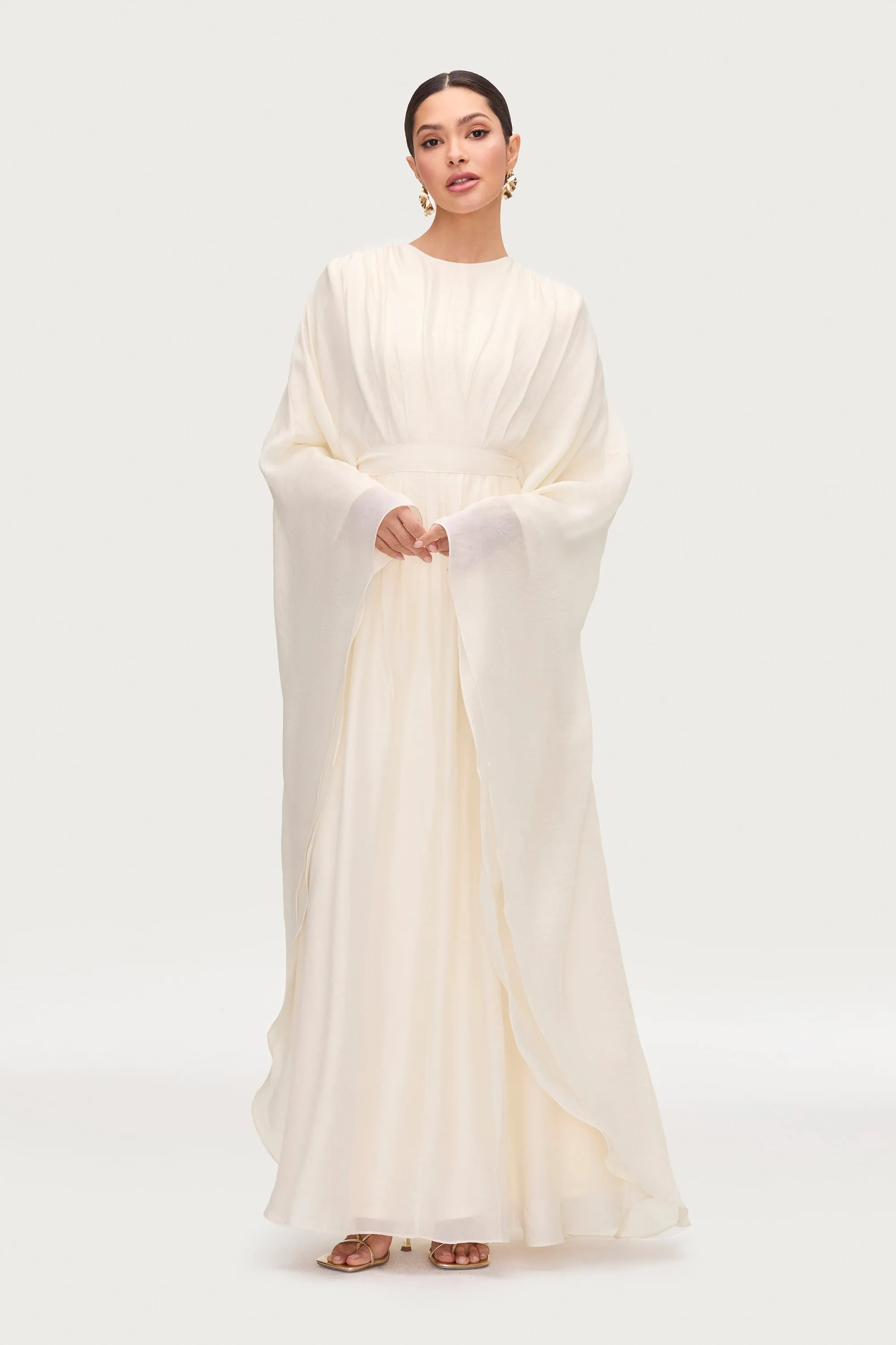Aura Pleated Maxi Dress - Moonbeam