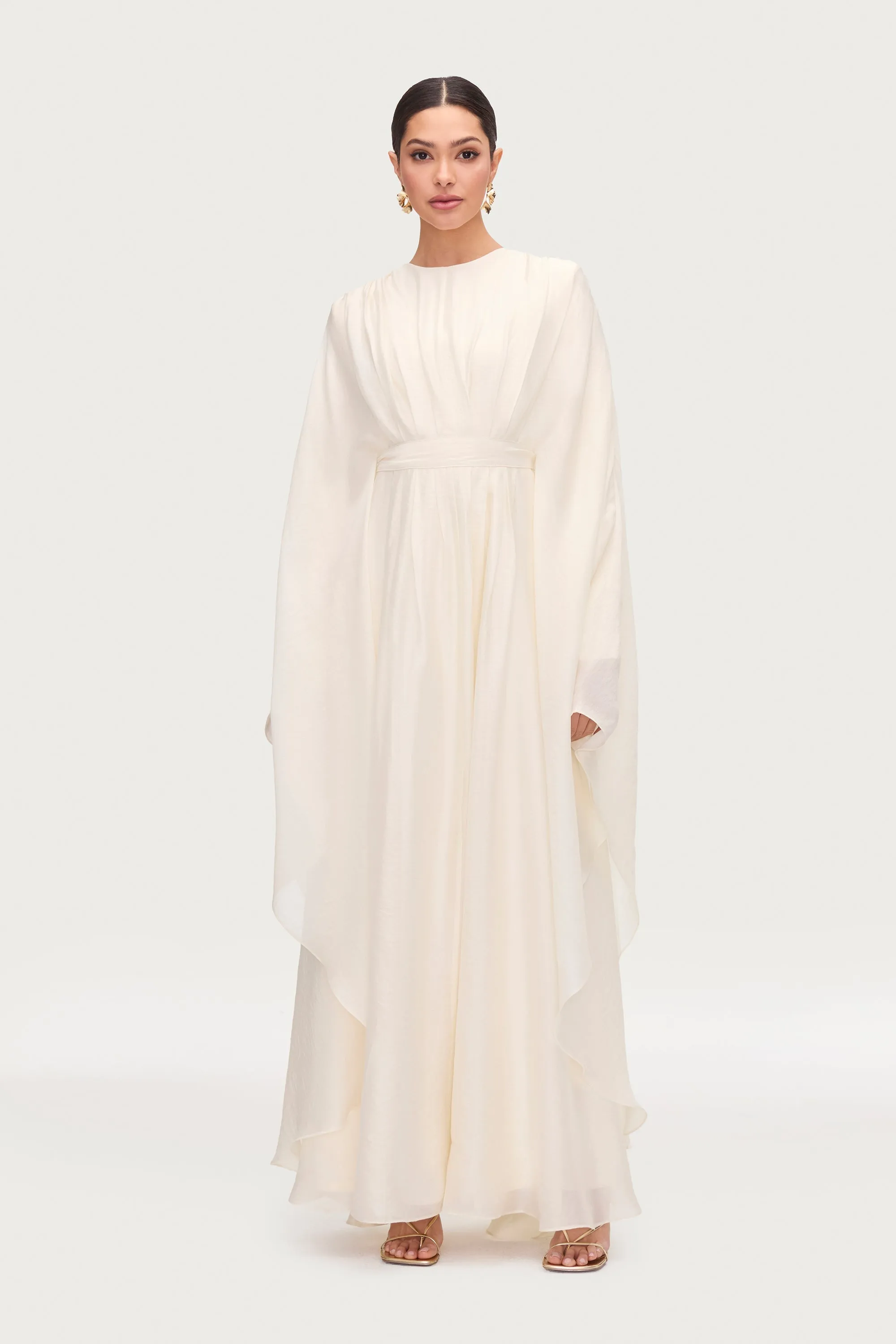 Aura Pleated Maxi Dress - Moonbeam