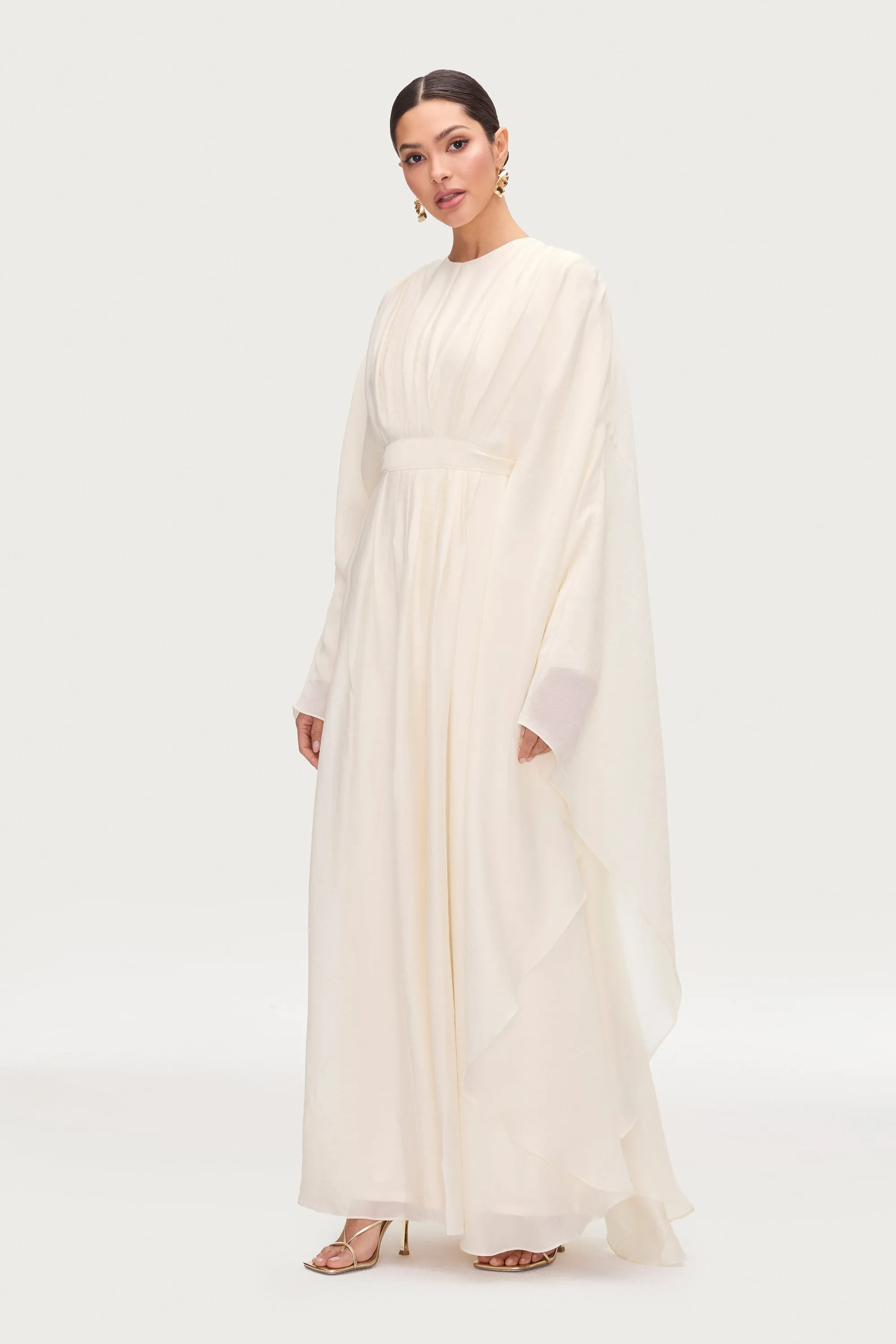 Aura Pleated Maxi Dress - Moonbeam