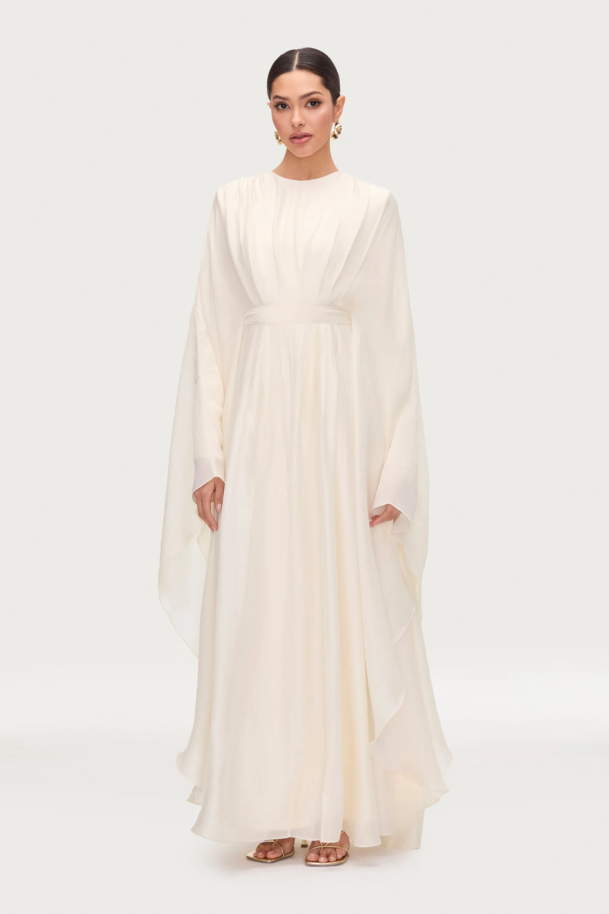 Aura Pleated Maxi Dress - Moonbeam
