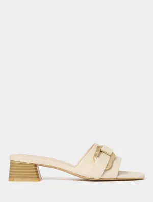 Bronte Buckle Trim Block Heel Mule