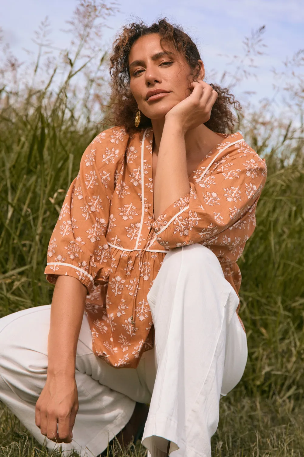 Cairo Boho Blouse in Millefiori