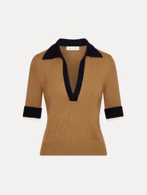 Color Block Polo Pullover