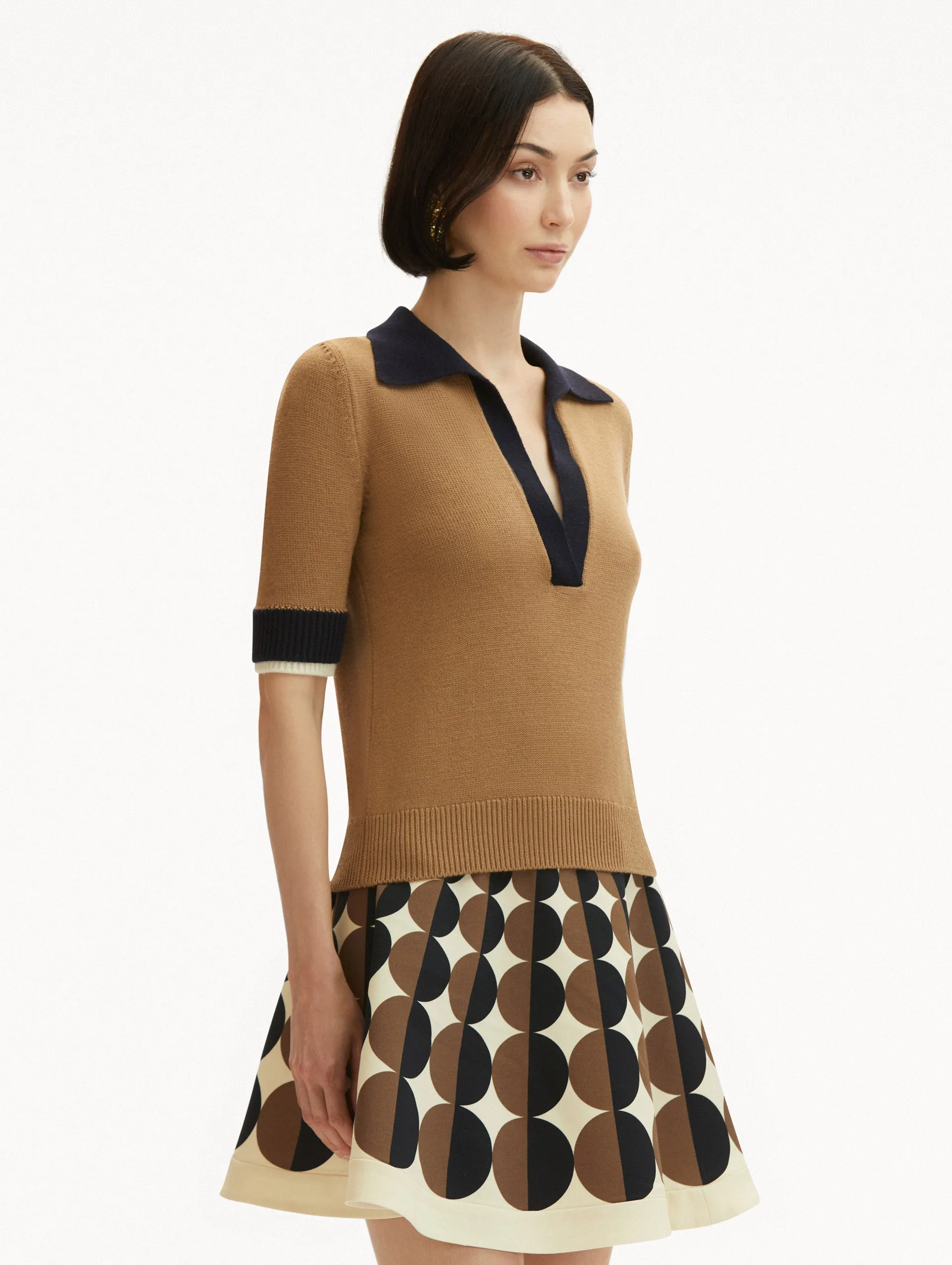Color Block Polo Pullover