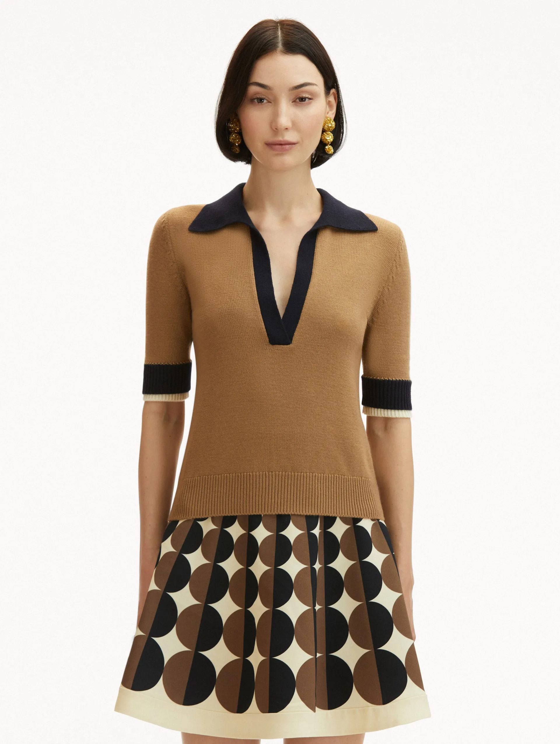 Color Block Polo Pullover