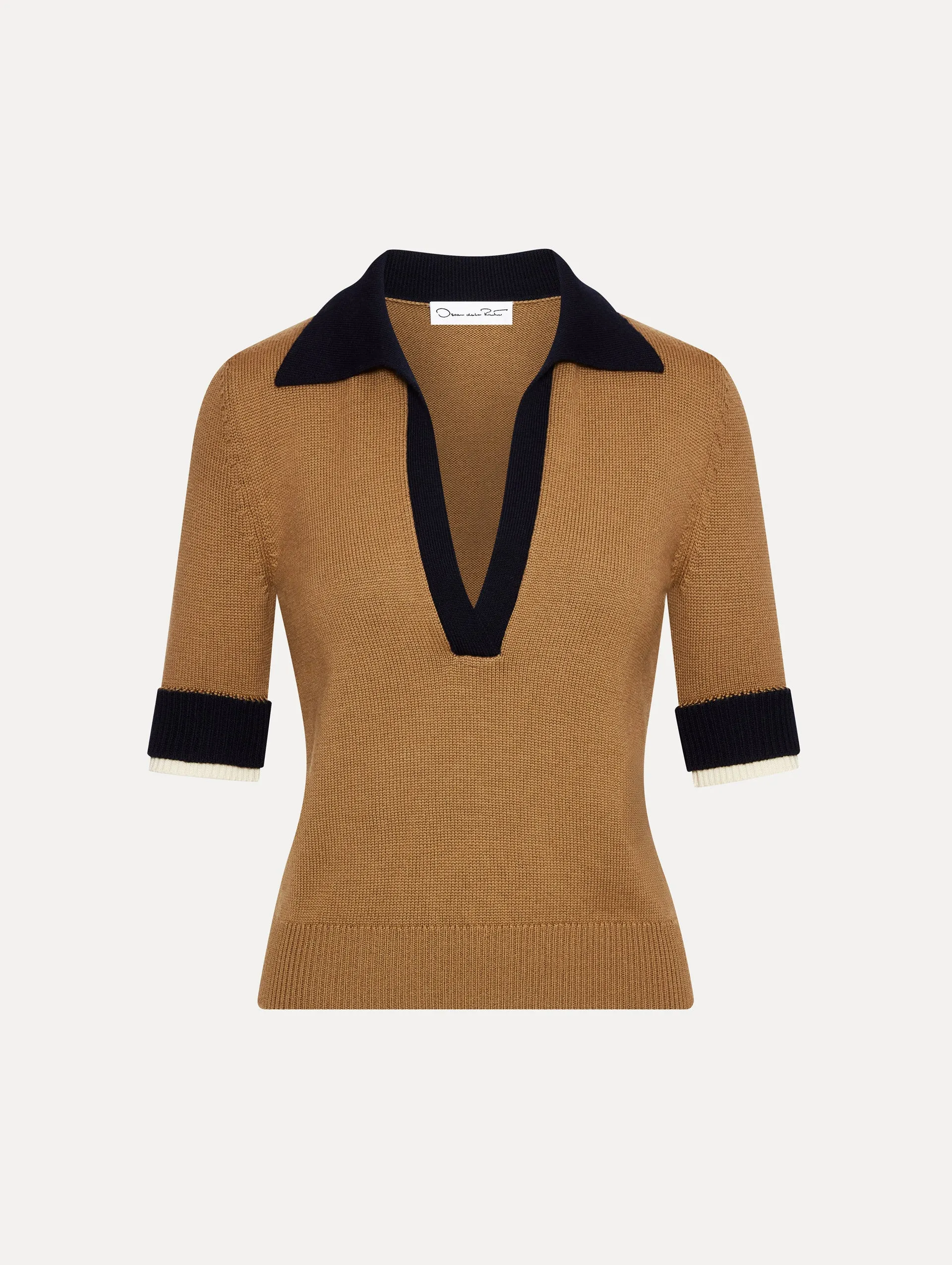 Color Block Polo Pullover
