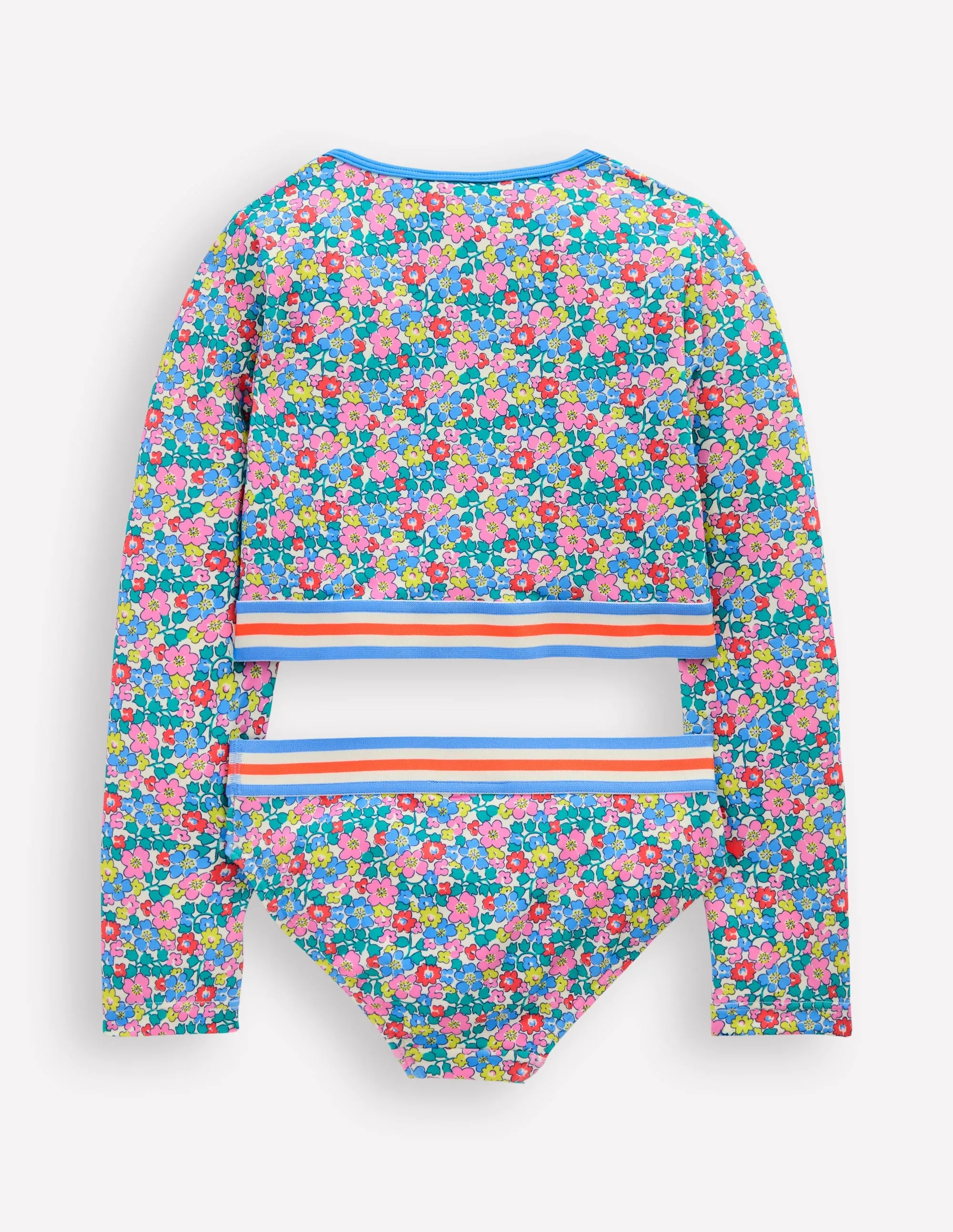 Cropped Rash Vest Set-Multi Flowerbed