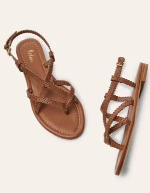 Deborah Strappy Sandals-Tan