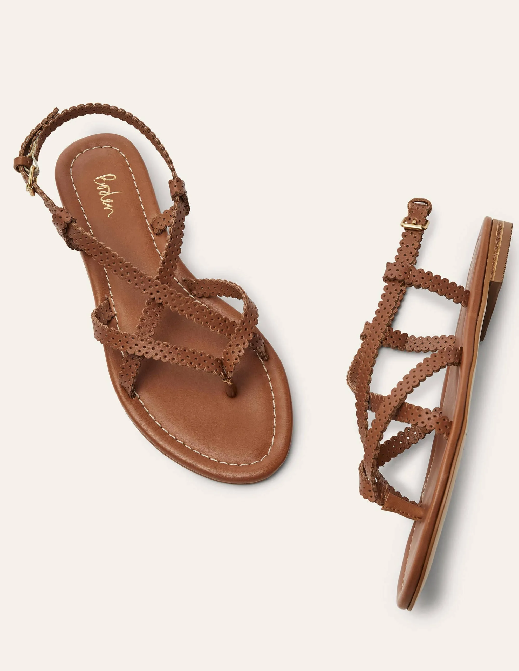 Deborah Strappy Sandals-Tan