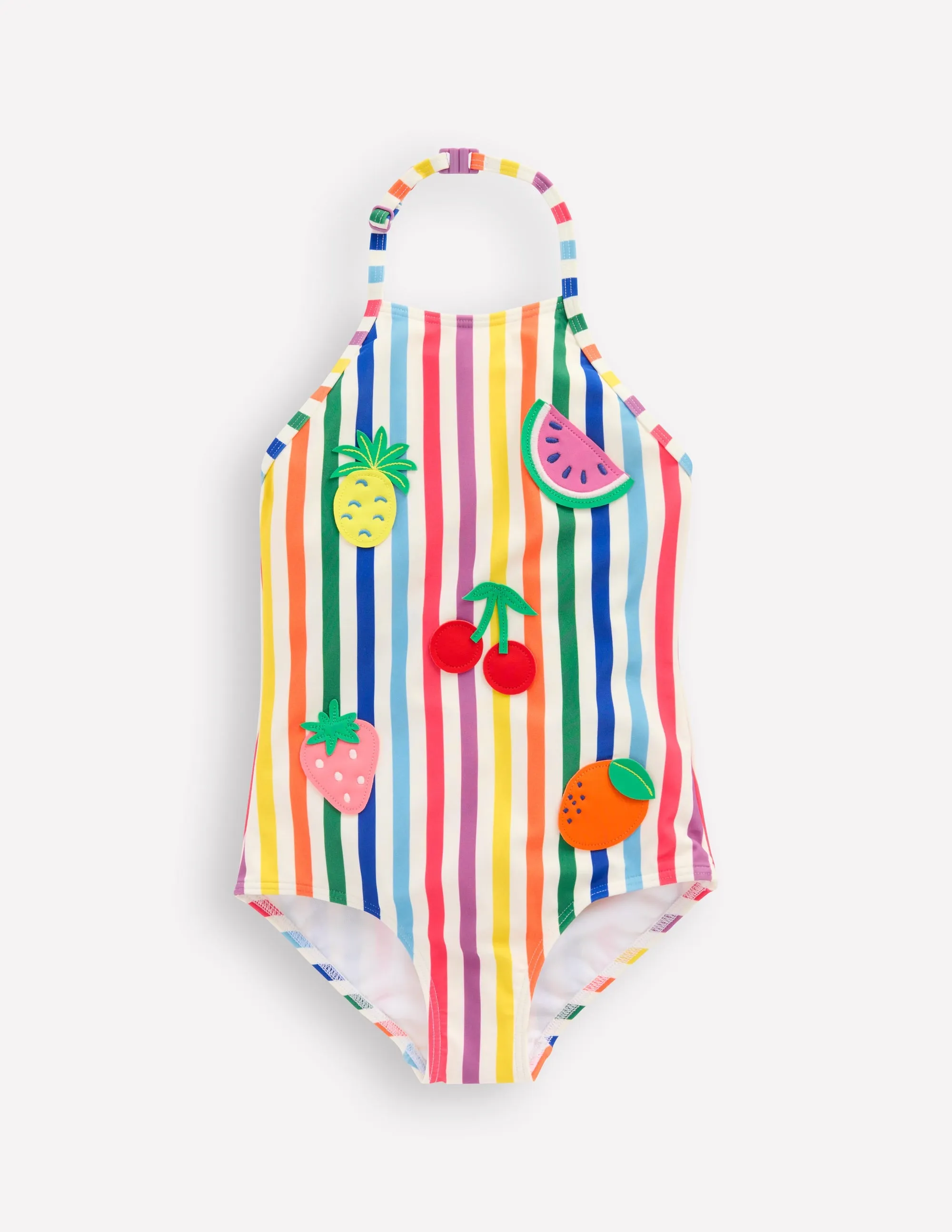 Ellery Fun Logo Swimsuit-Rainbow Stripe Fruit