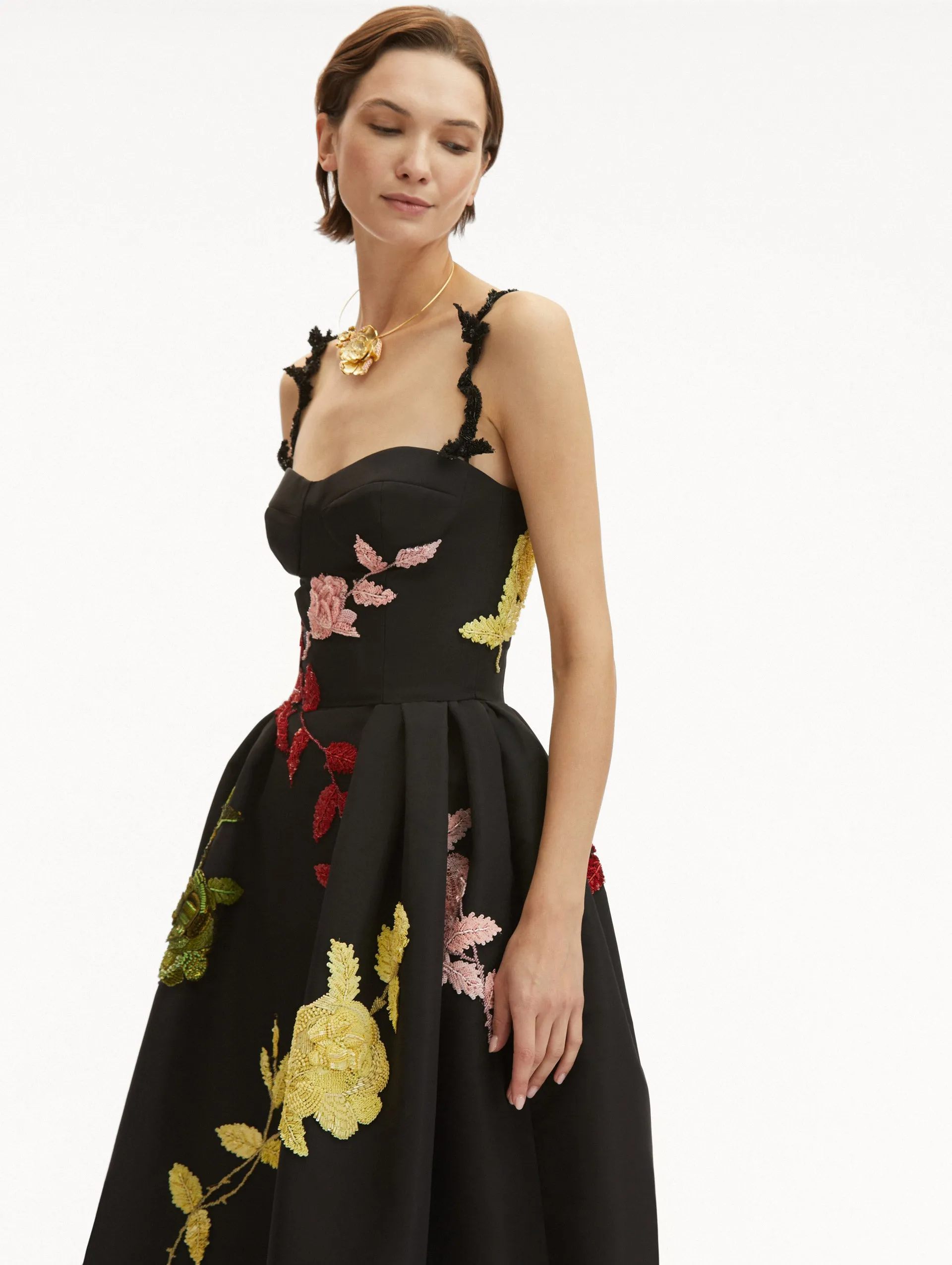 English Rose Embroidered Cocktail Dress