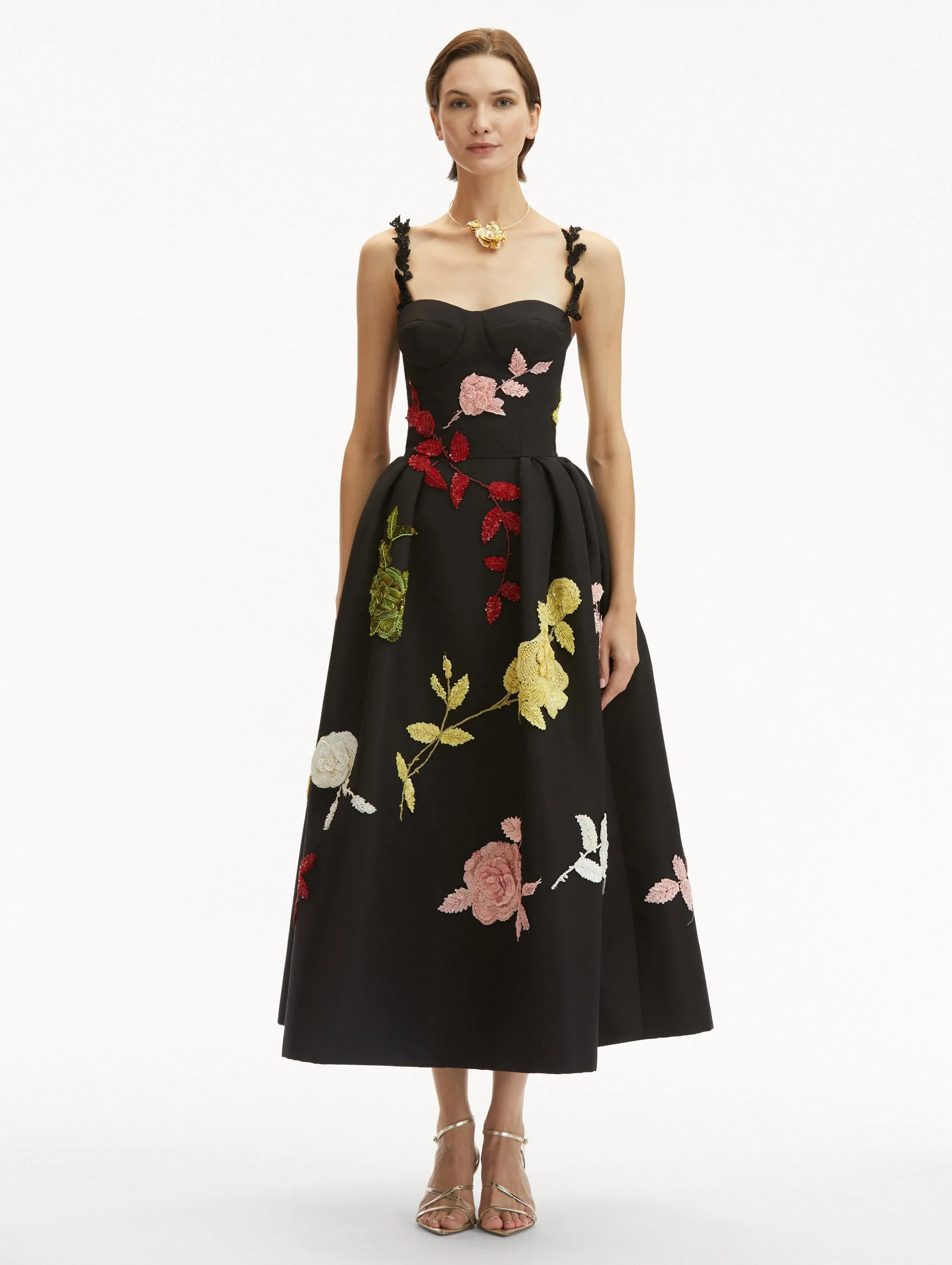English Rose Embroidered Cocktail Dress