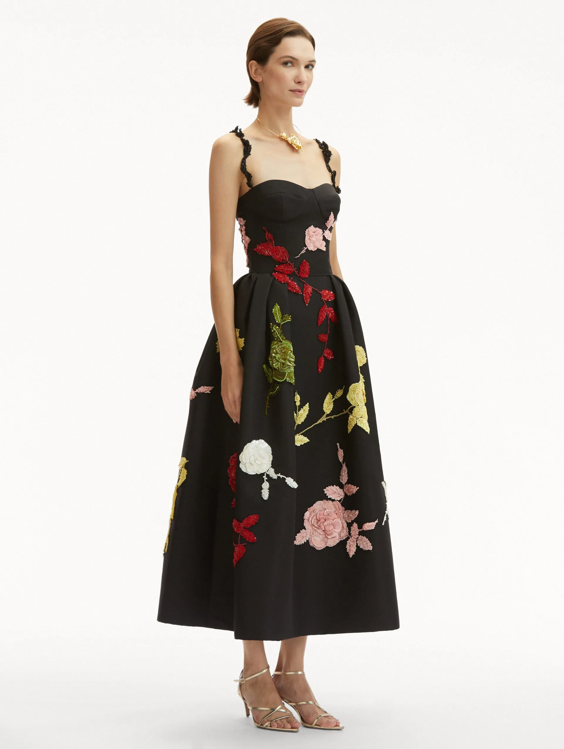 English Rose Embroidered Cocktail Dress