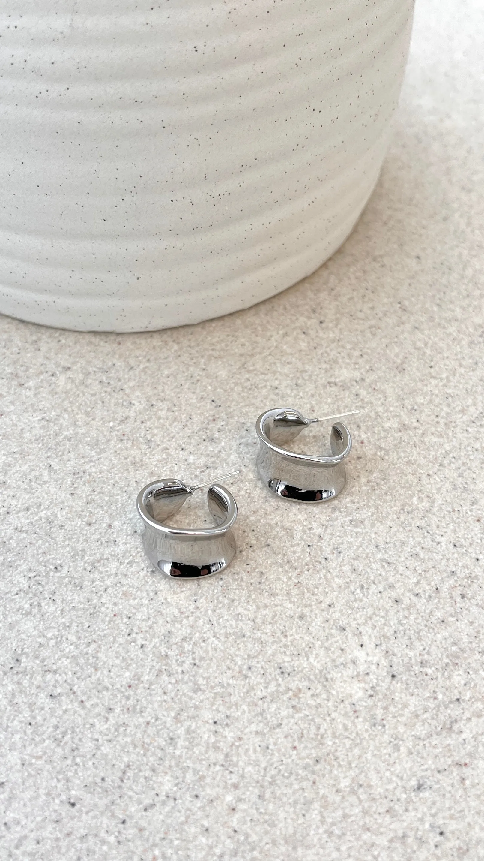 Erin Hoop Earrings - Silver
