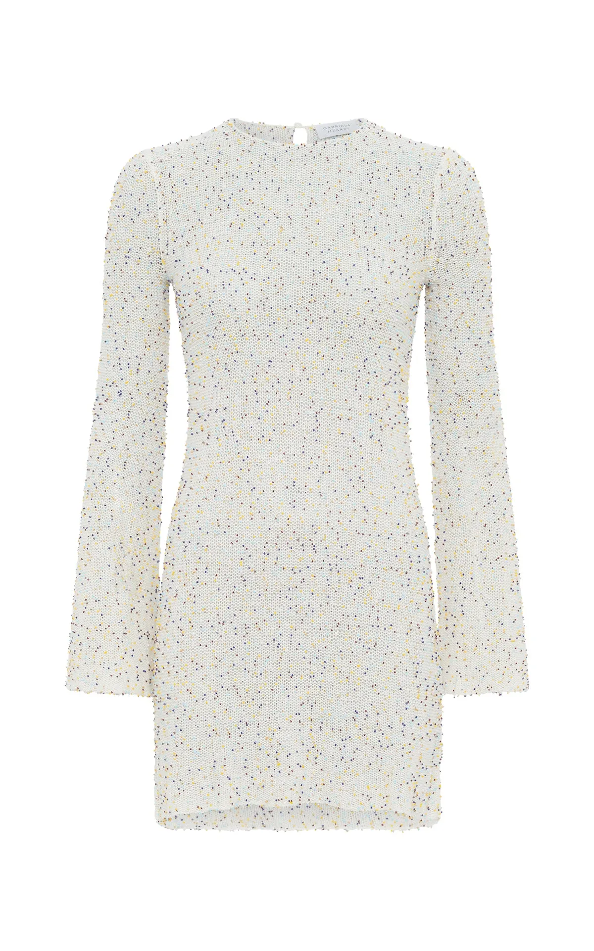 Hetty Knit Mini Dress in Ivory Multi Beaded Cashmere