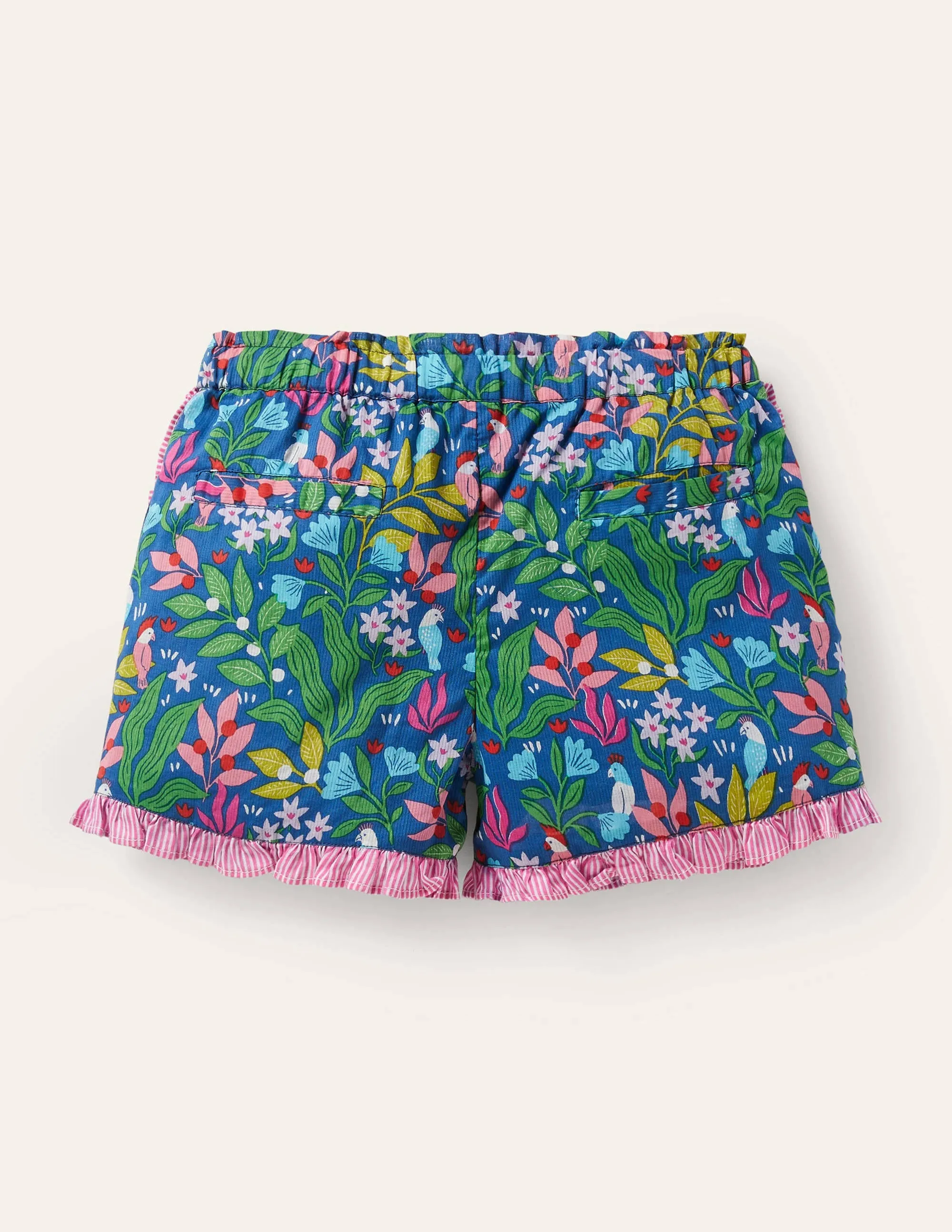 Hotchpotch Frill Shorts-Venice Blue Tropical Garden