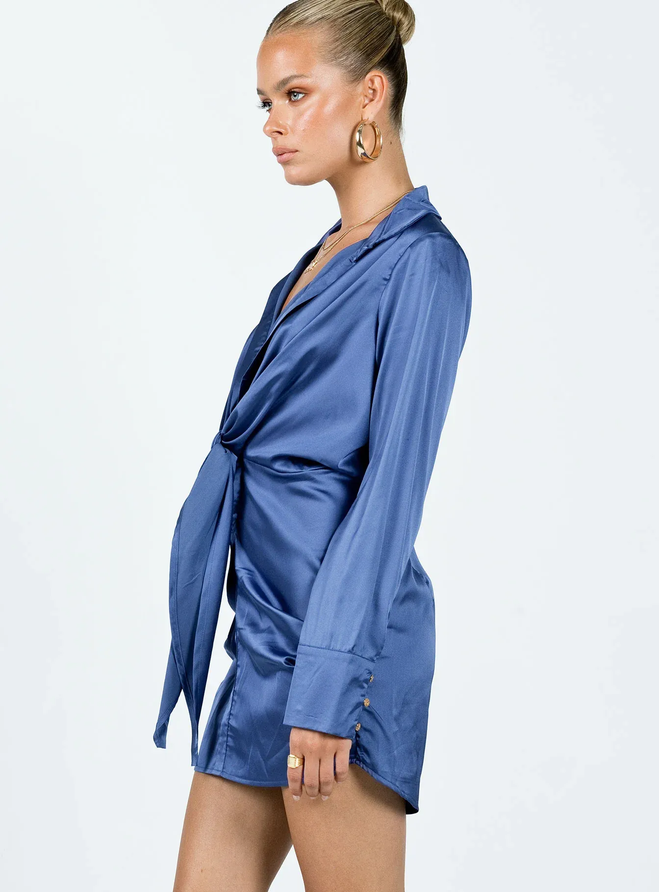 Ixia Long Sleeve Mini Dress Blue