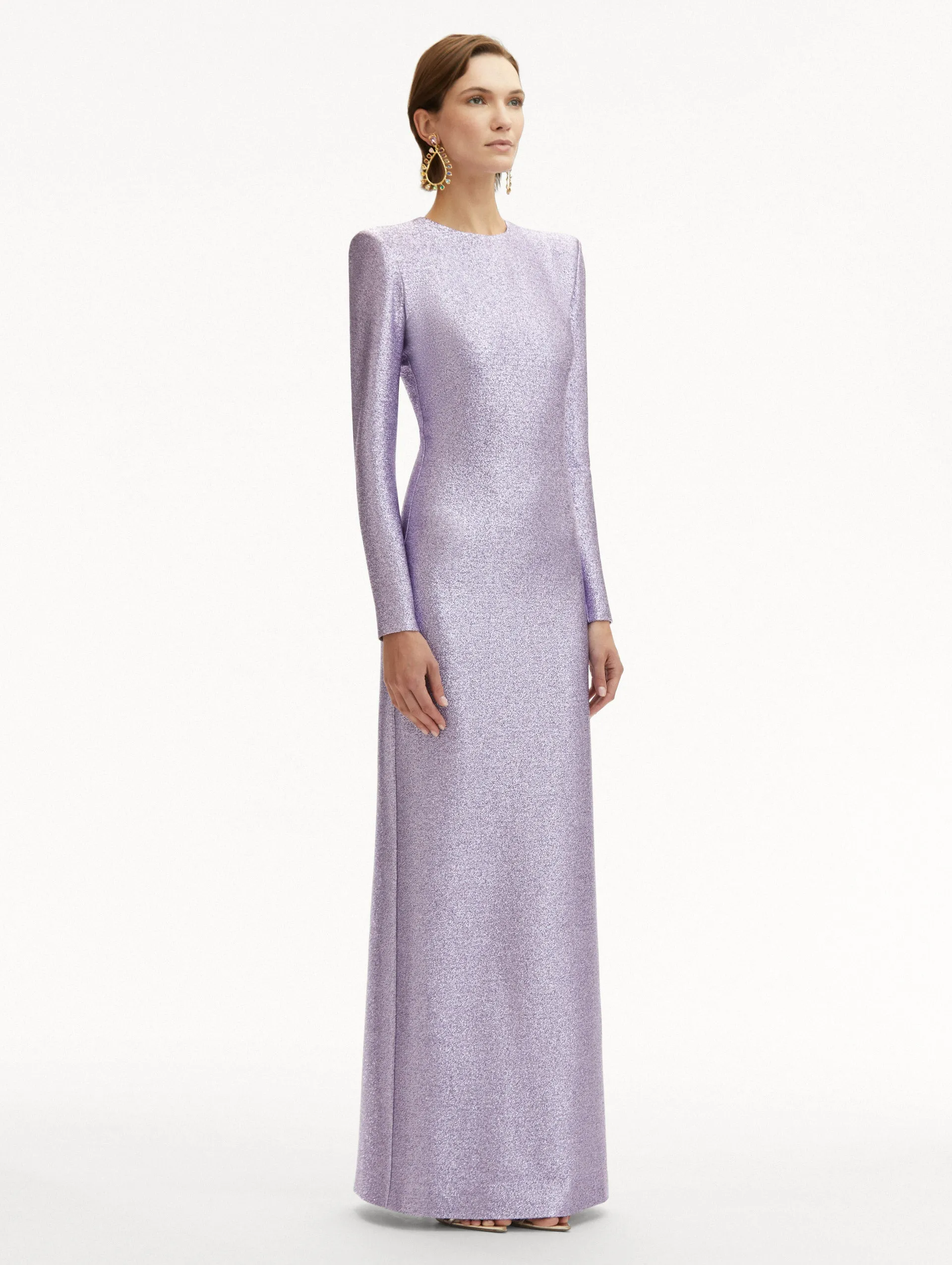 Lamé Column Gown