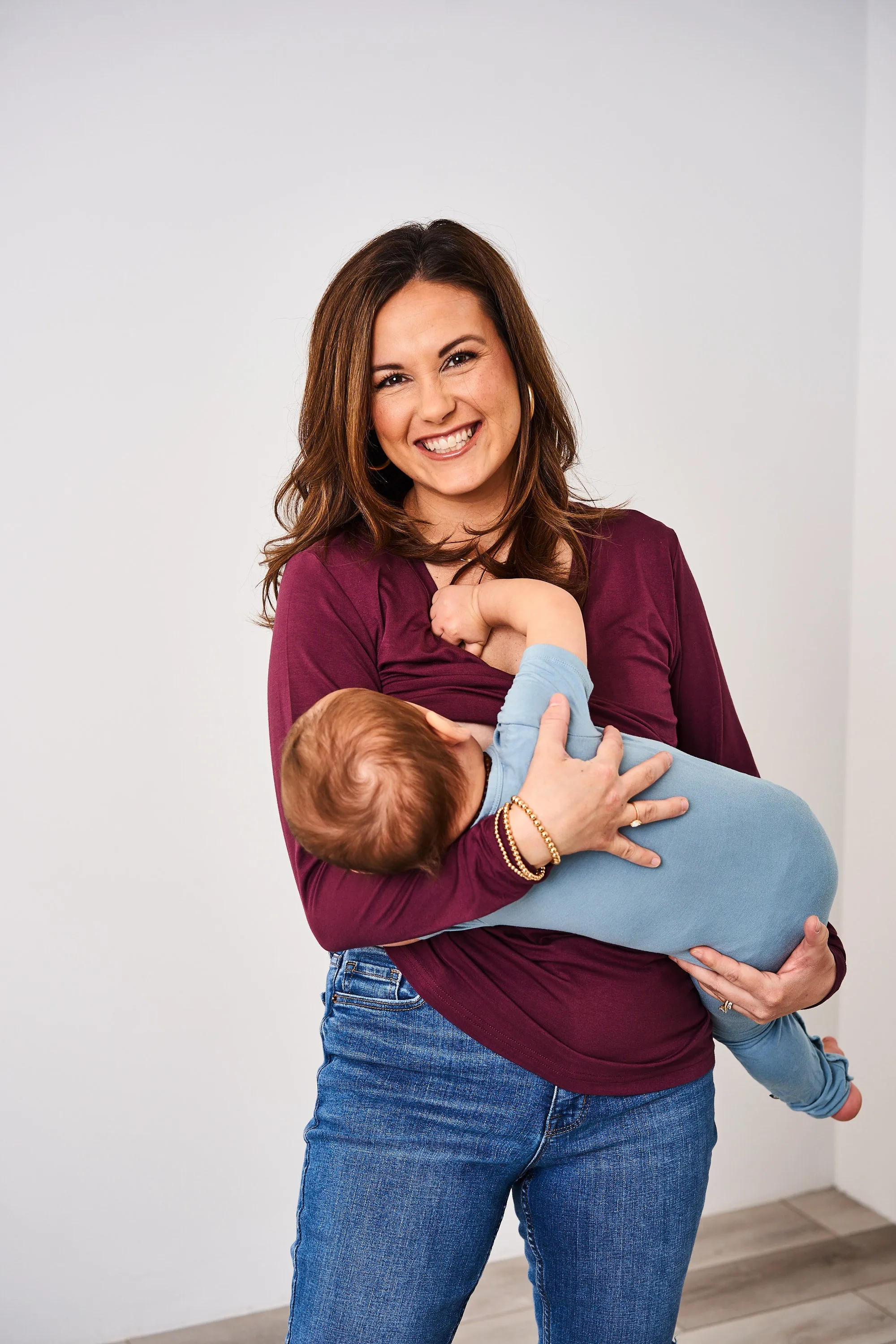 Latched Mama Go-To V-Neck Long Sleeve Nursing Top -Final Sale