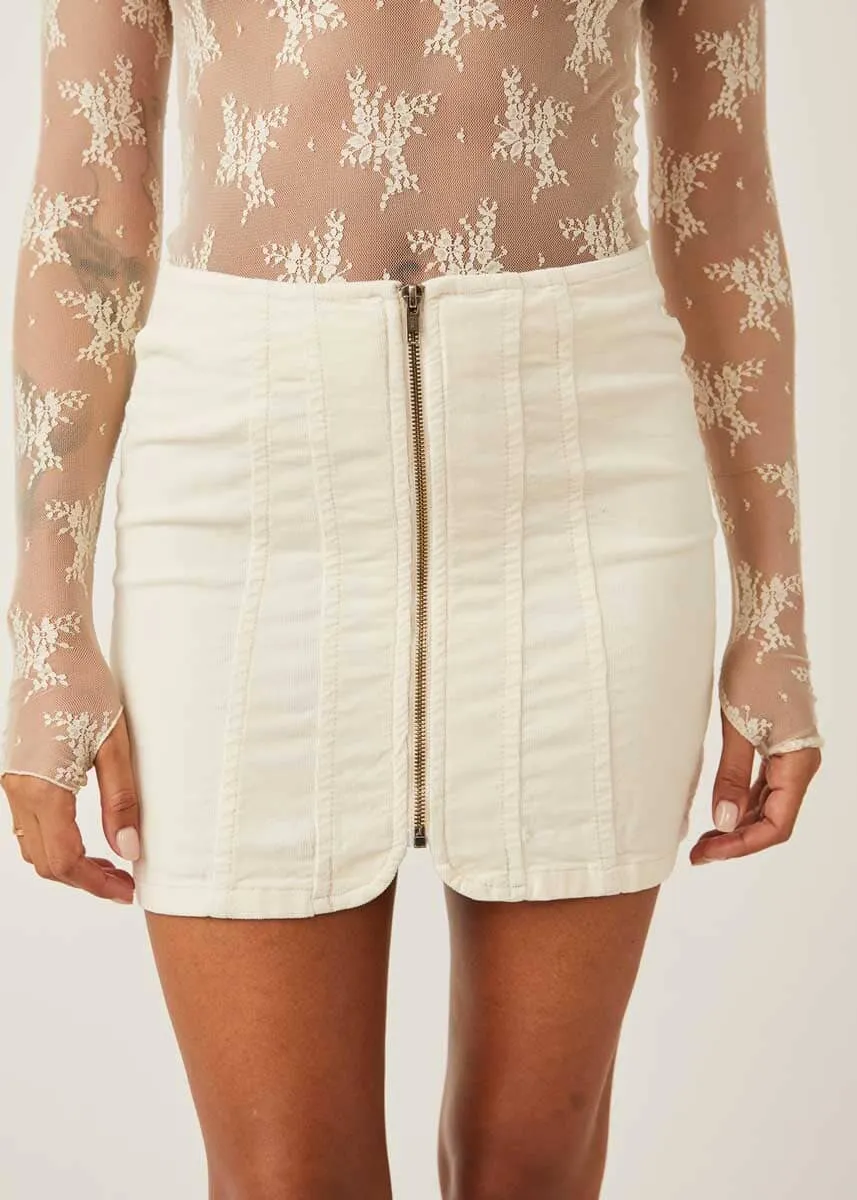Layla Cord Mini Skirt - Cheesecake