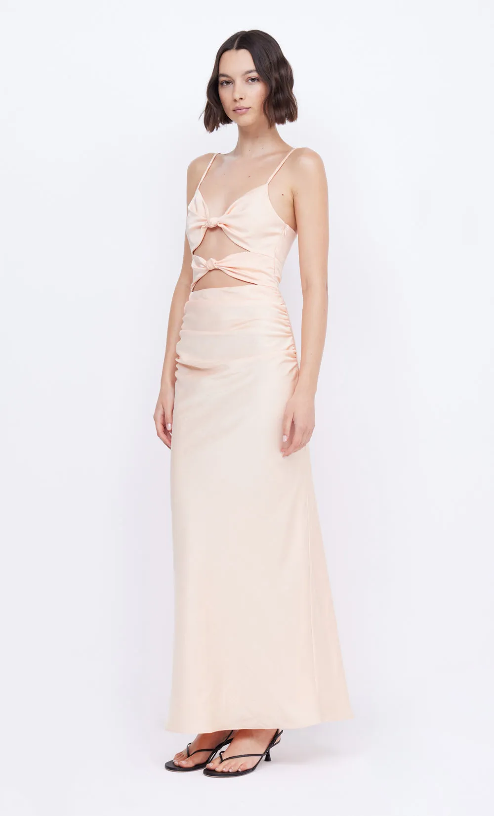 MARI LOU KNOT DRESS - PEACH