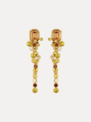 Mixed Crystal Clip-On Earrings