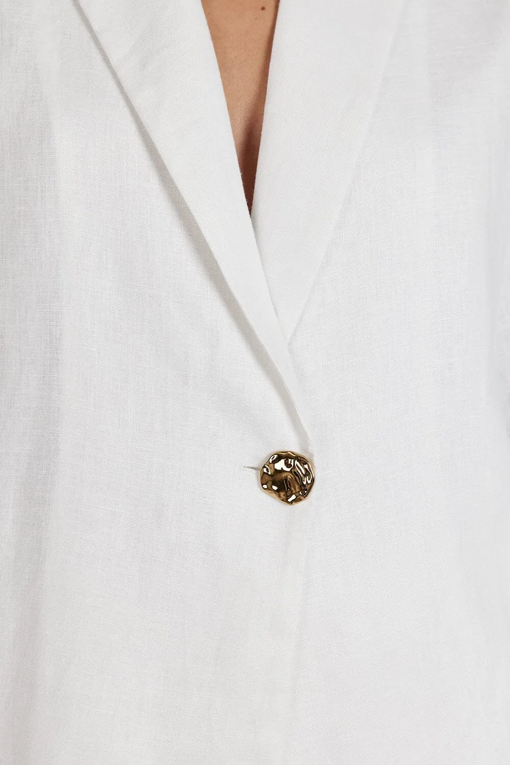 NALA WHITE LINEN RESORT SHIRT