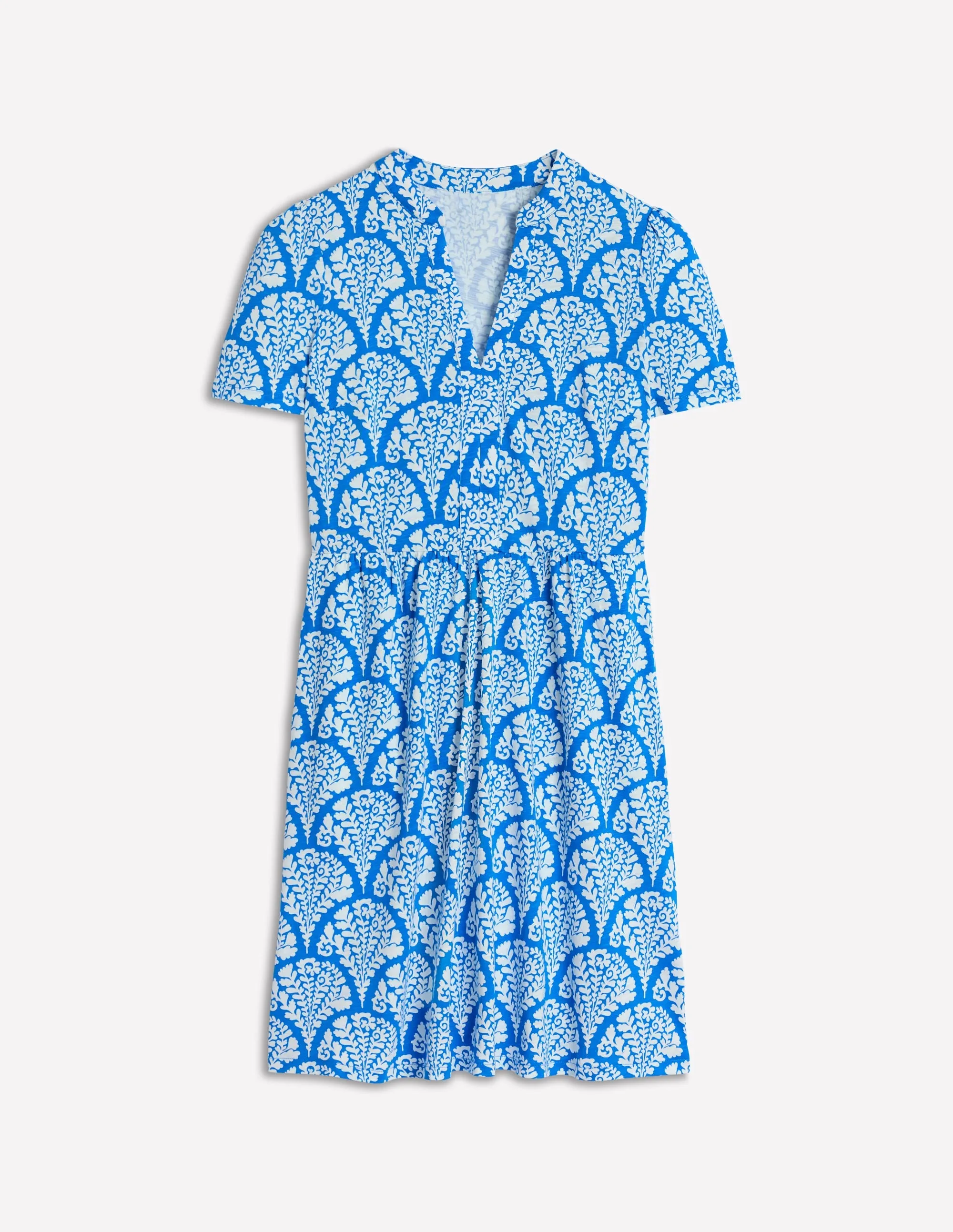 Naomi Short Sleeve Dress-Cerulean Blue. Blossomy