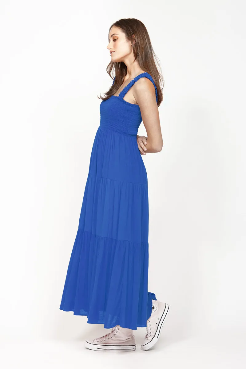 Piha Cobalt Tiered Maxi Dress