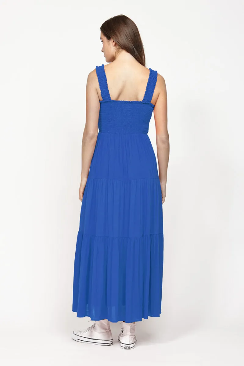 Piha Cobalt Tiered Maxi Dress