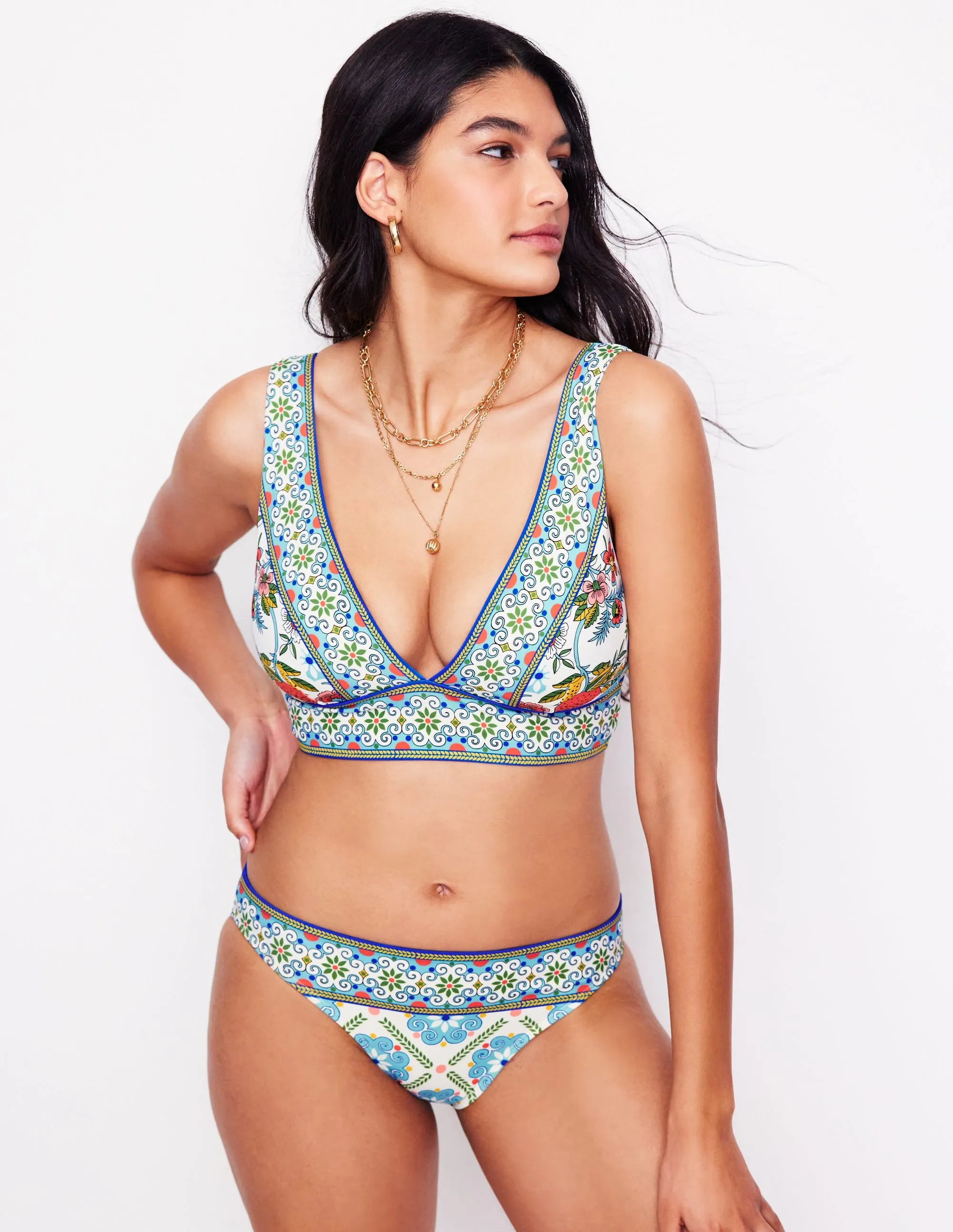 Porto Bikini Bottoms-Multi. Citrus Vine Tile