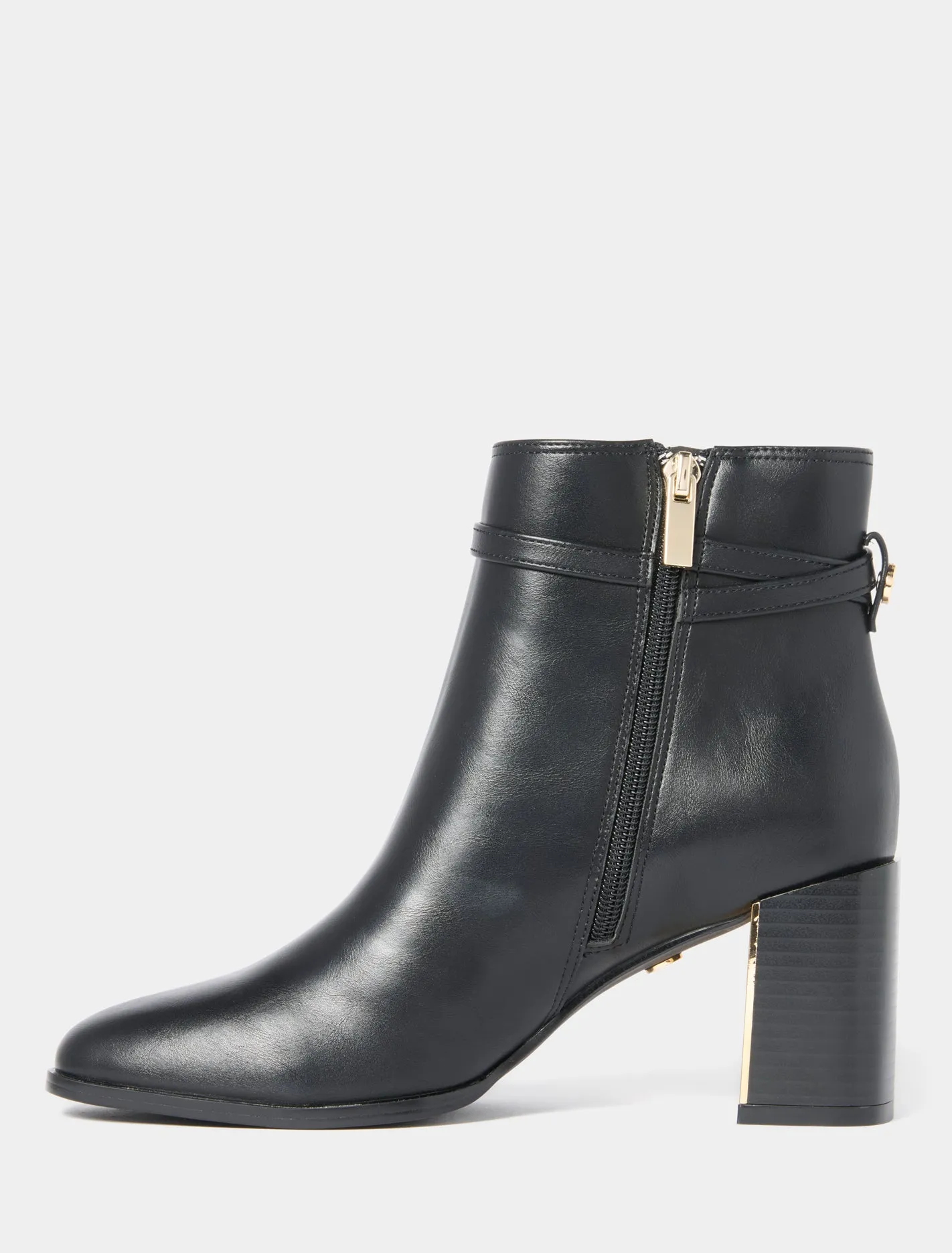 Sadie Strapping Trim Block Heel Ankle Boot