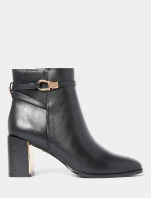 Sadie Strapping Trim Block Heel Ankle Boot