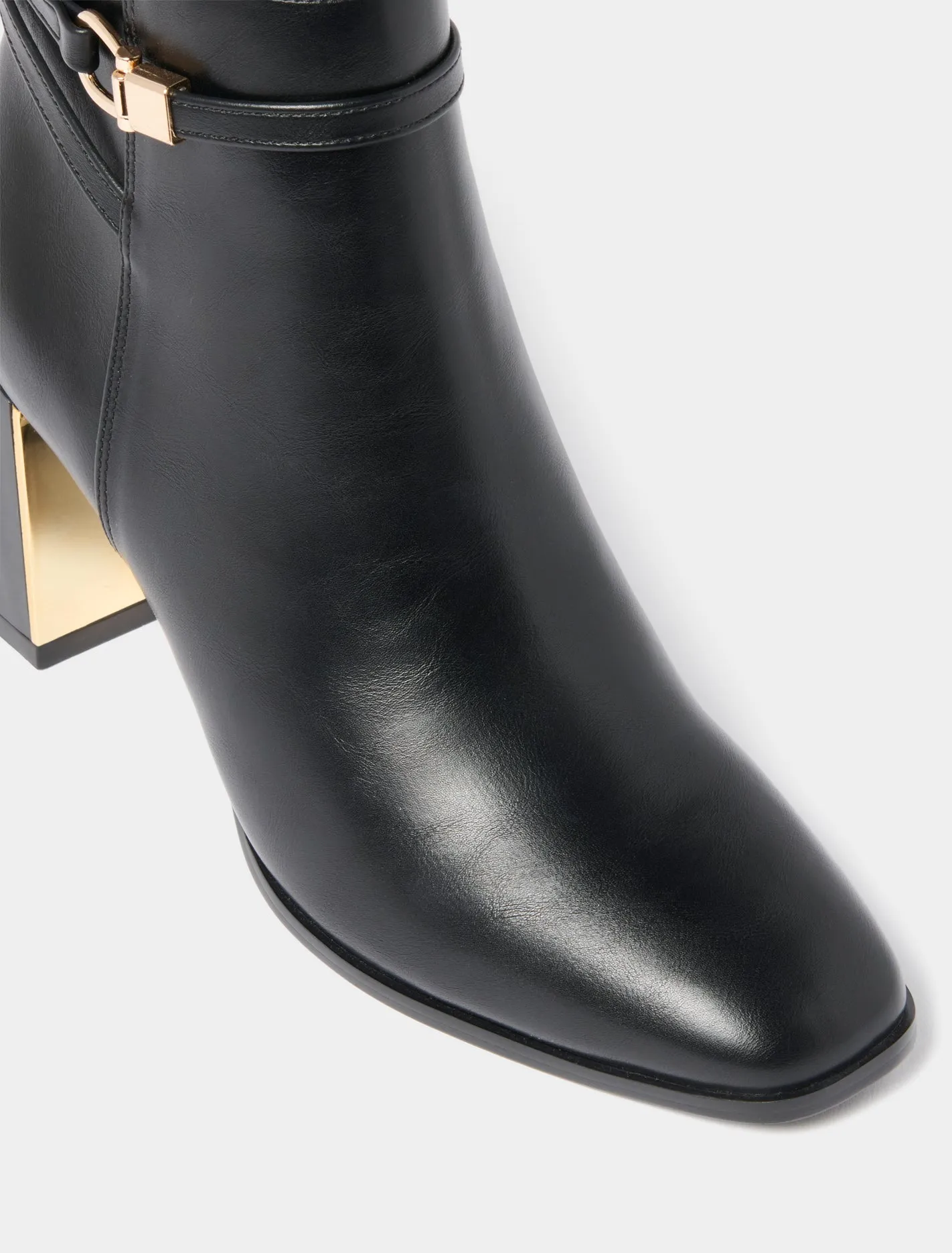 Sadie Strapping Trim Block Heel Ankle Boot