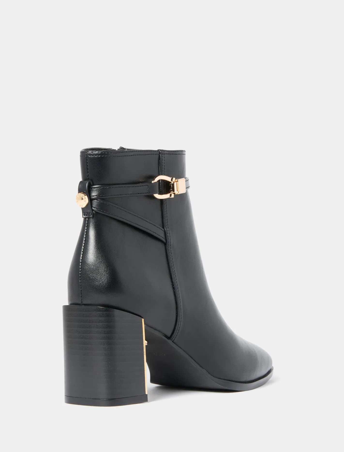 Sadie Strapping Trim Block Heel Ankle Boot
