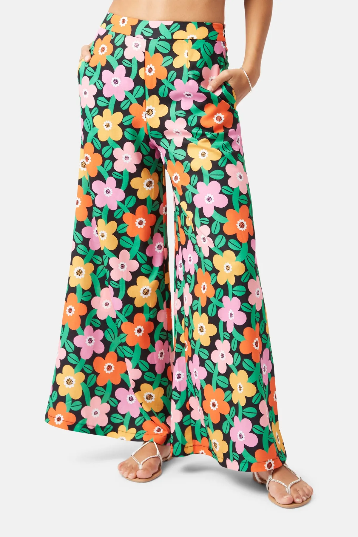 Slow Days of Summer Flare Trousers in Black