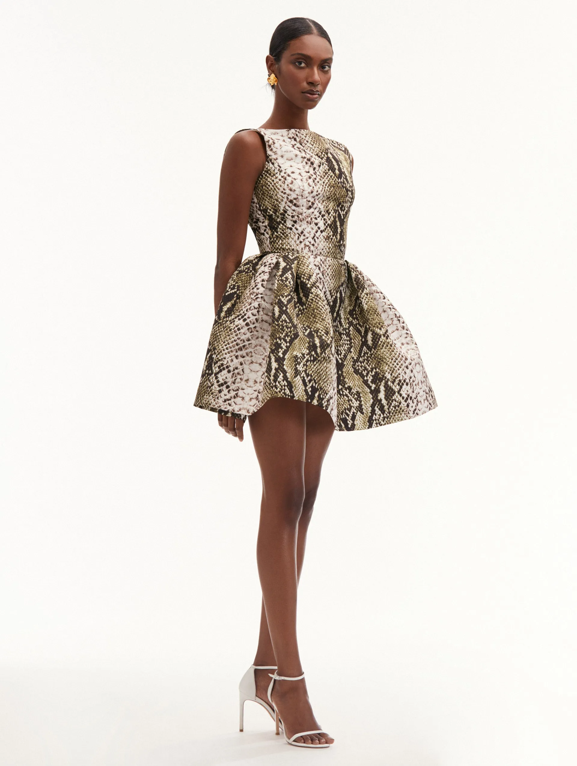 Snake Faille Cocktail Dress