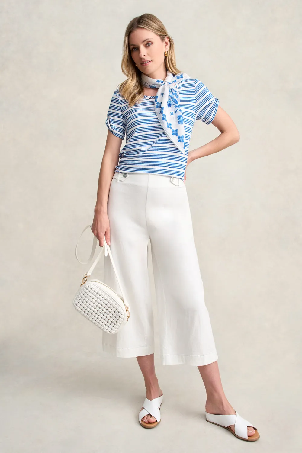 Stripe Linen Tee - Blue Multi Stripe