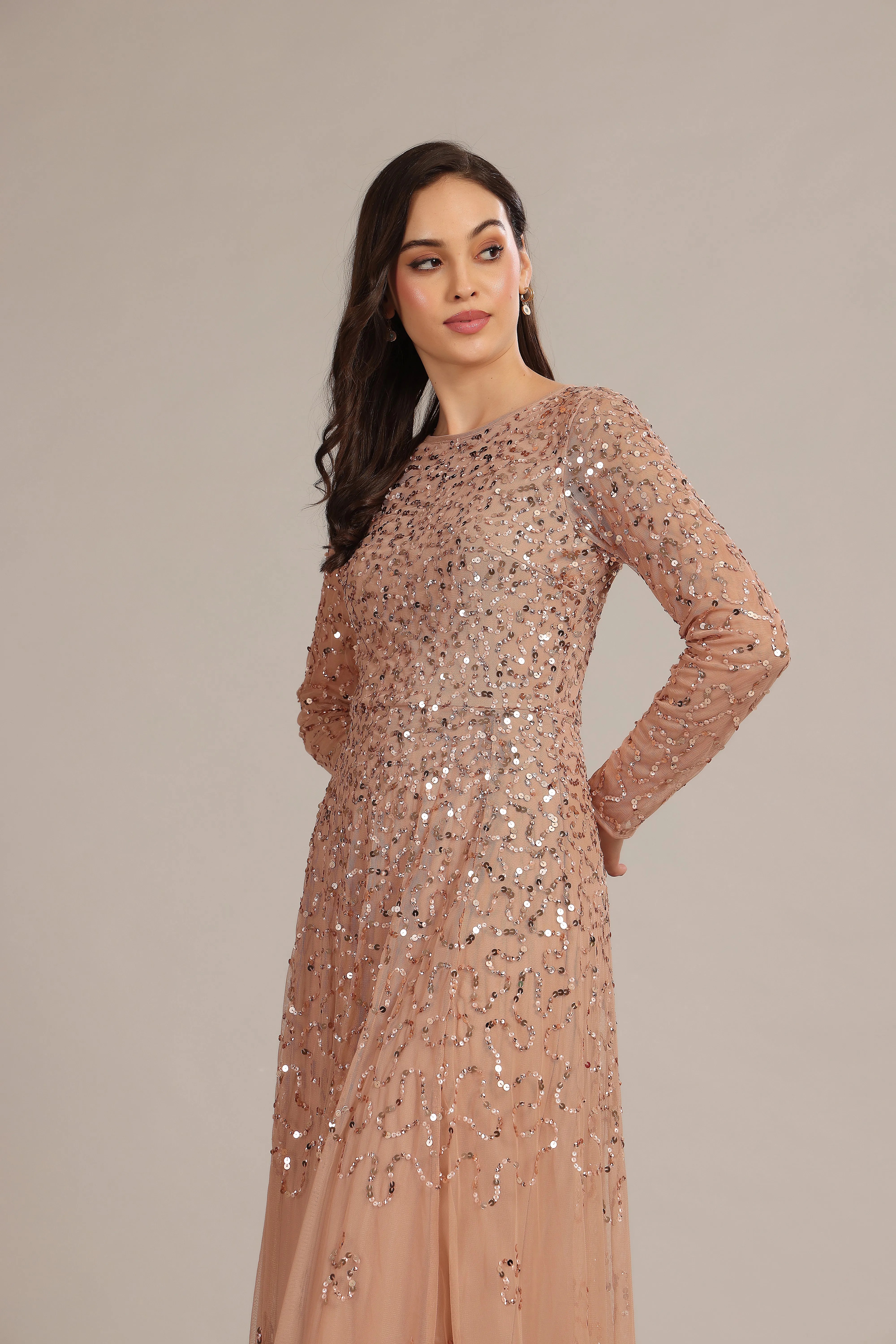 Sylvia Maxi Dress in Mink