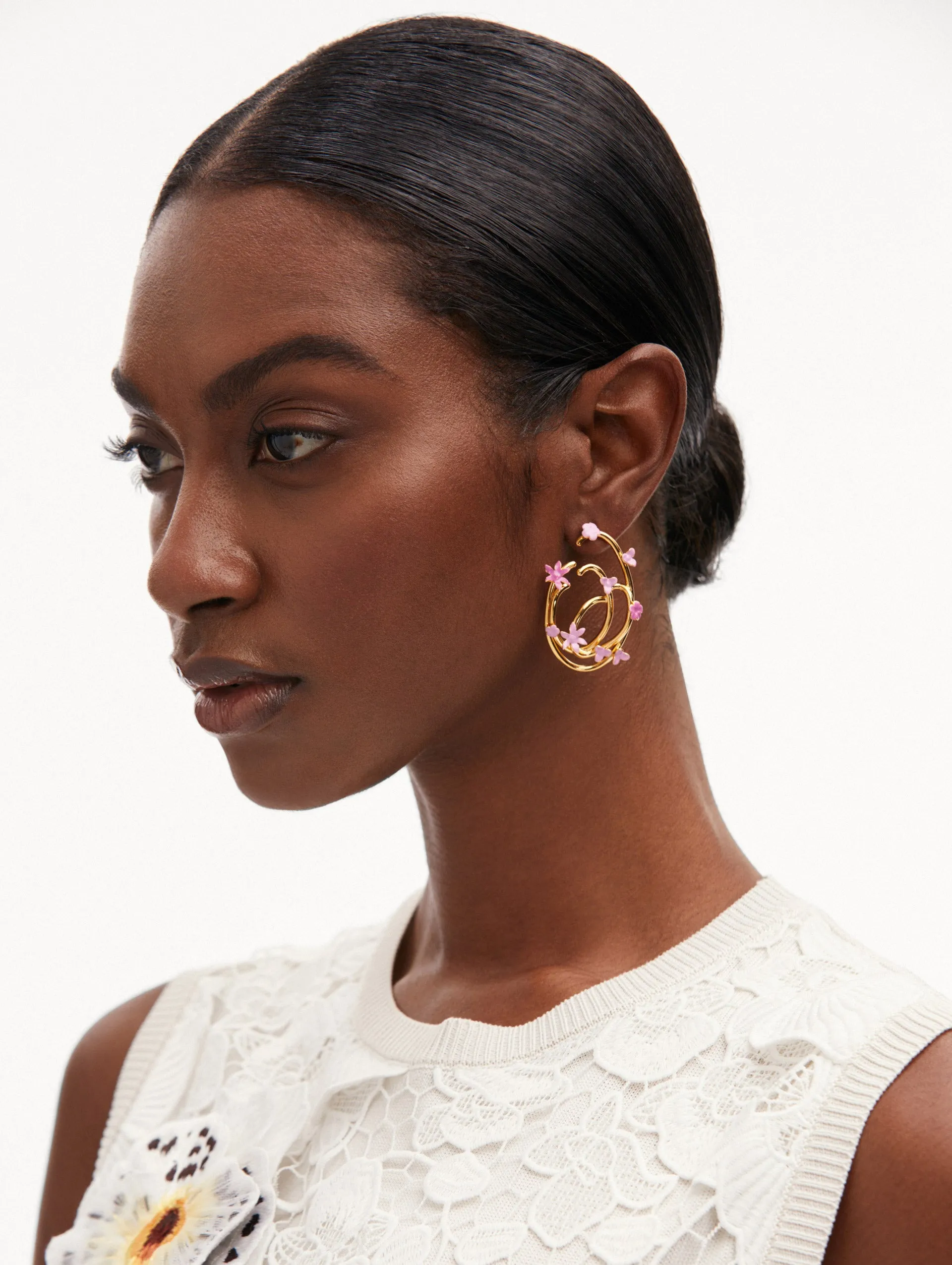 Tangled O Floral Earrings