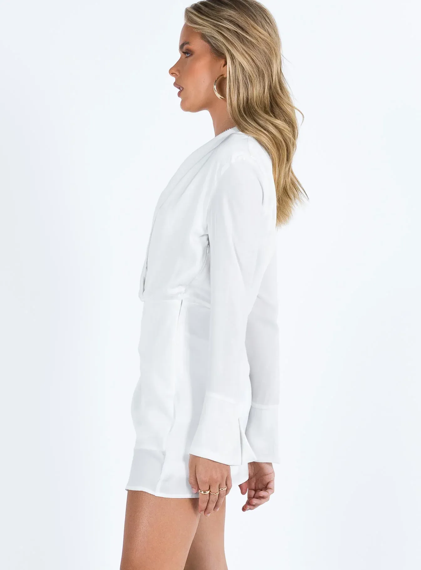Triscay Long Sleeve Mini Dress White