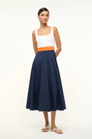 WELLS DRESS | WHITE APRICOT NAVY